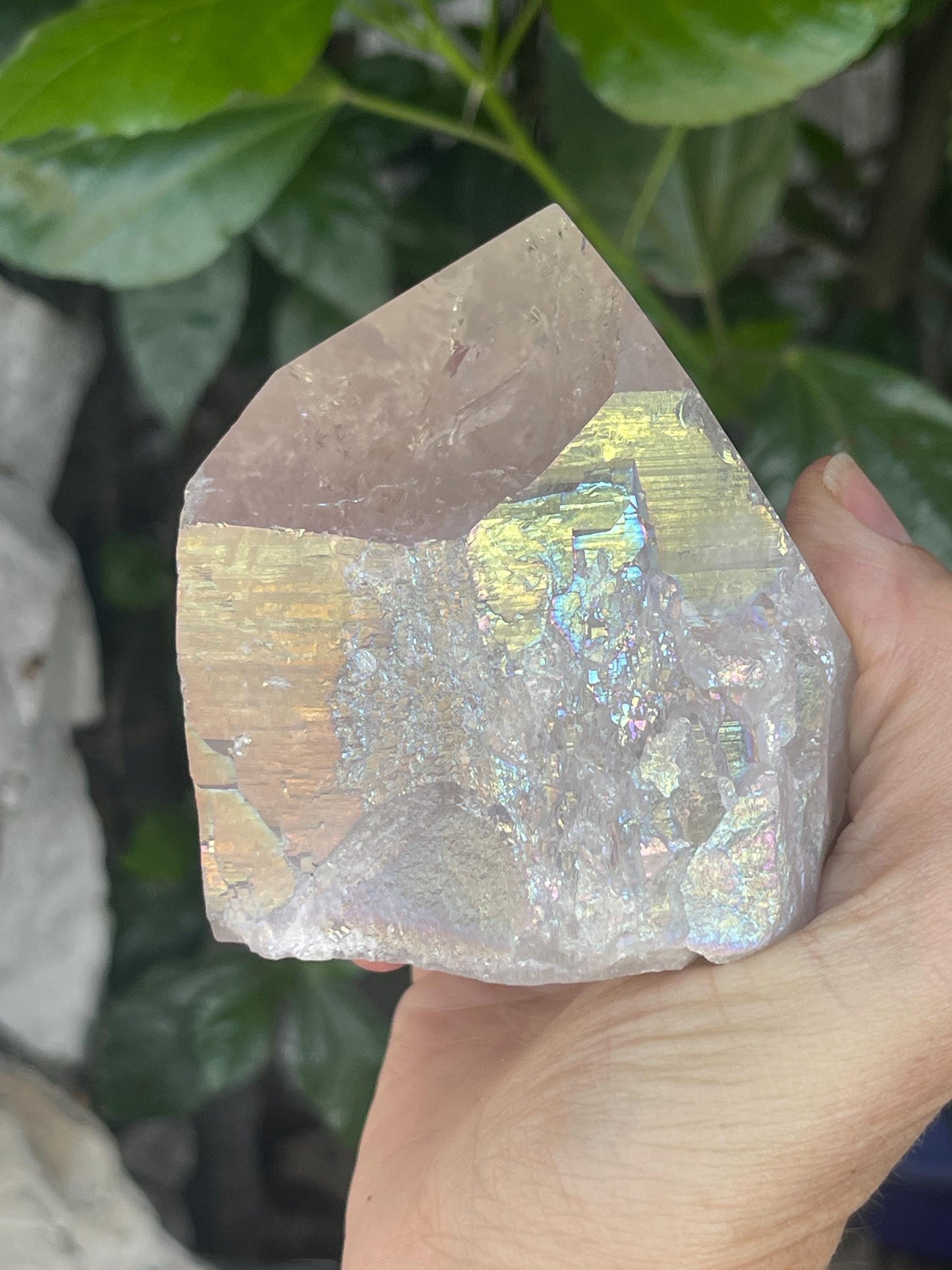 Angel Aura Quartz Point, Aura Crystals, Opal Aura Crystals, Home Decor, Meditation Crystals