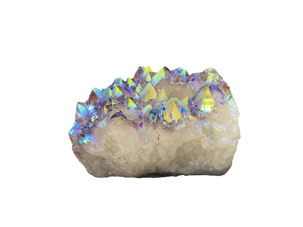 Angel Aura Air Plant Holder, Aura Amethyst Candle Holder, Taper Candle Holder, Rainbow Aura Crystals, Home Decor, Crystal Candleholders