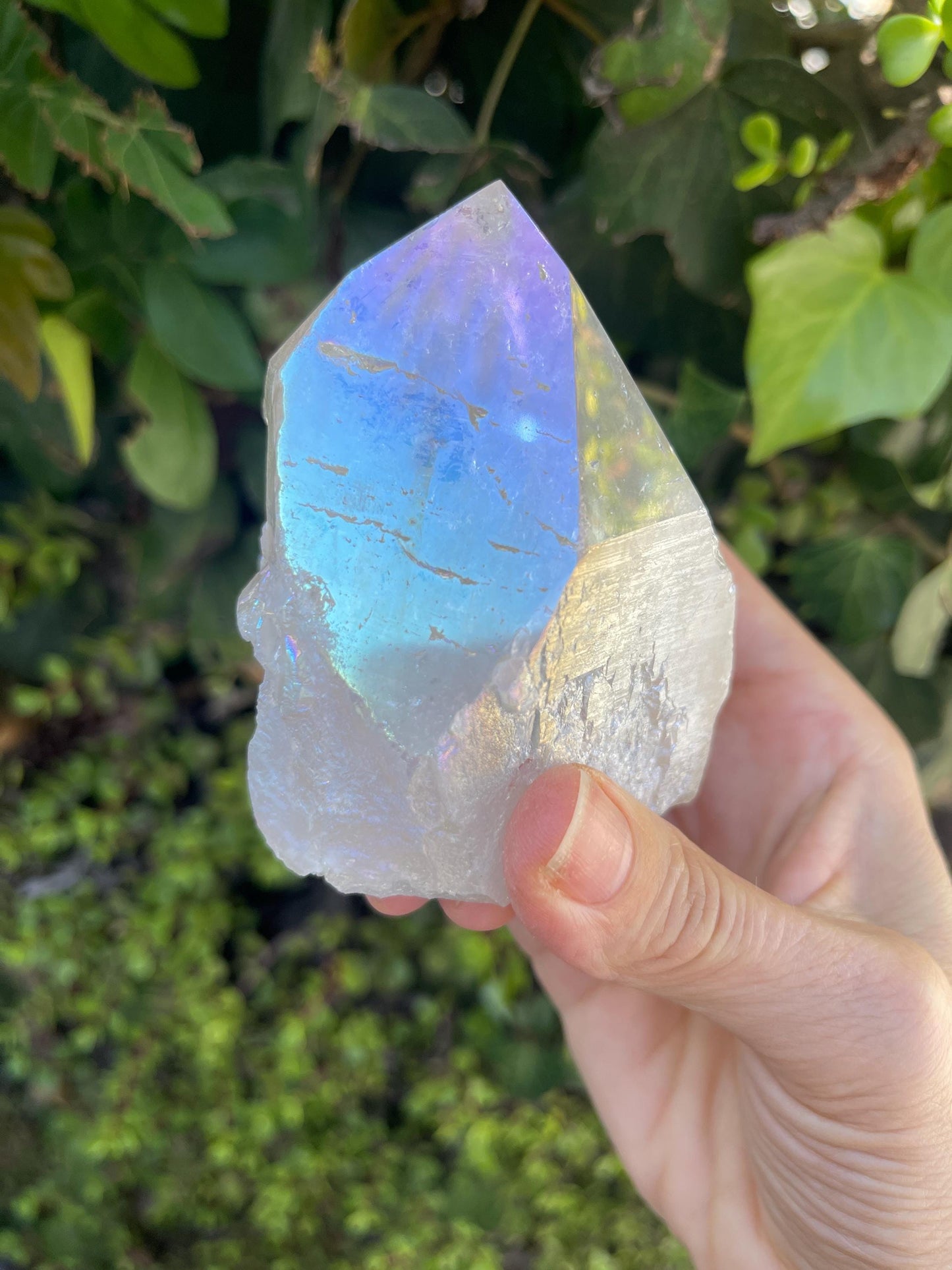 Angel Aura Quartz Point, Aura Crystals, Opal Aura Crystals, Home Decor, Meditation Crystals