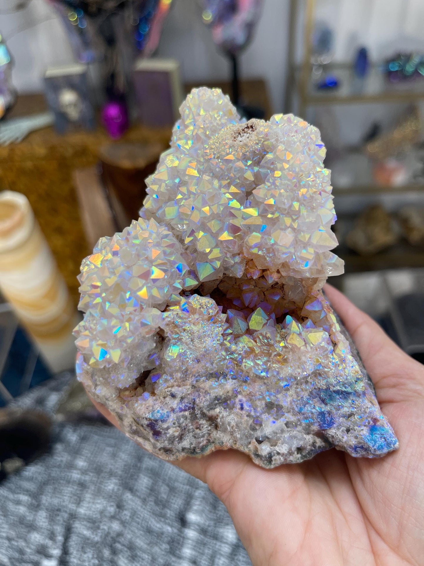 Angel Aura Pink Amethyst Free Form | High Quality Aura Crystals | Heart Healing & High-Vibration Crystal Décor | Luxury Gemstone Decor