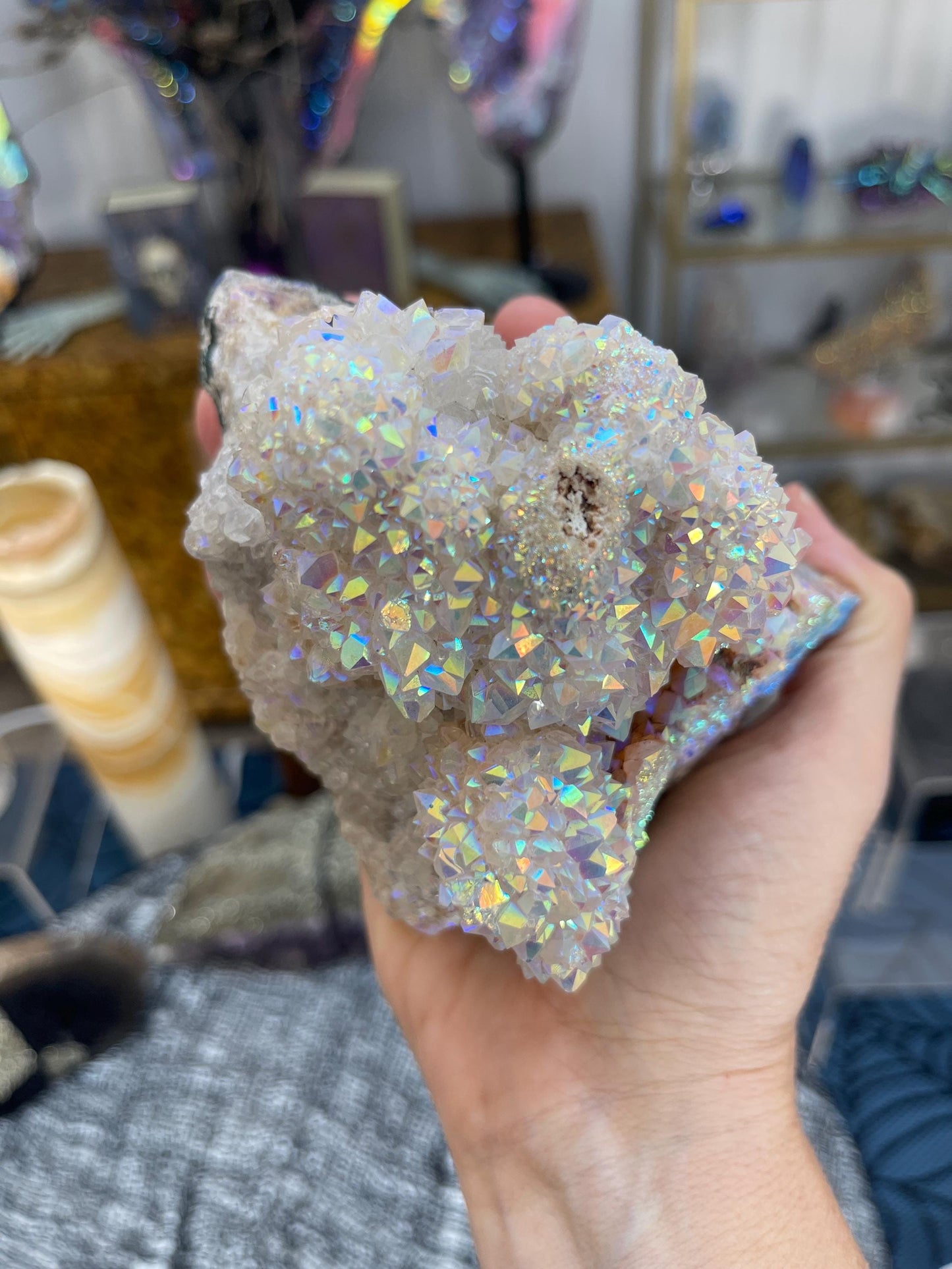 Angel Aura Pink Amethyst Free Form | High Quality Aura Crystals | Heart Healing & High-Vibration Crystal Décor | Luxury Gemstone Decor