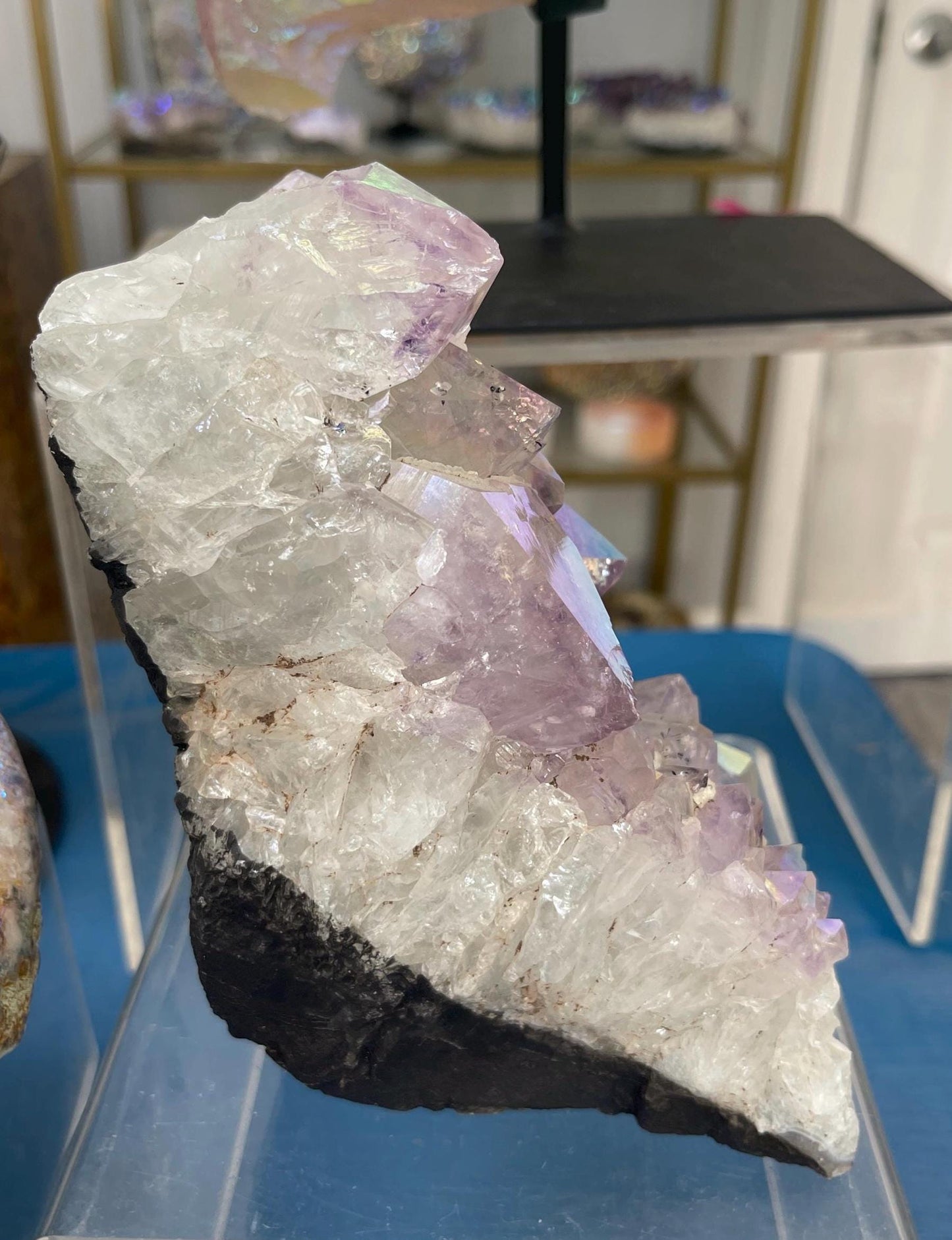 Angel Aura Amethyst Cut base, Amethyst Statement Piece, Aura Crystals, Angel Aura Quartz, Home Decor, Crystal Decor