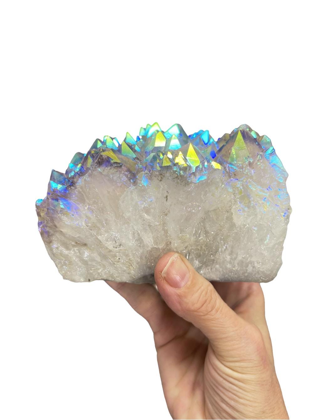 Angel Aura Air Plant Holder, Aura Amethyst Candle Holder, Taper Candle Holder, Rainbow Aura Crystals, Home Decor, Crystal Candleholders