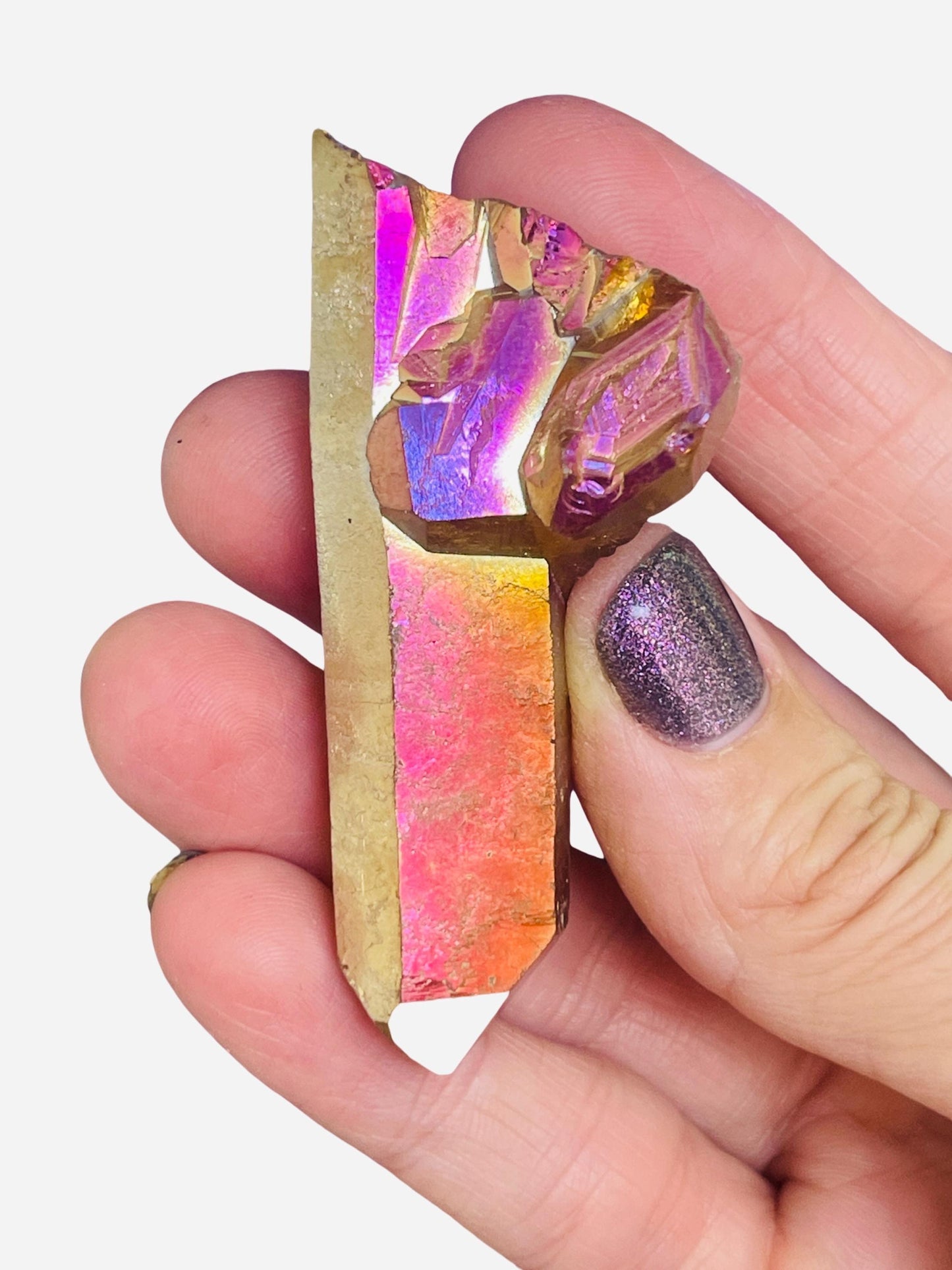 Sunset Aura Quartz Cluster, Aura Crystals, Home Accessories, Home Decor, Sunset Aura Crystals, Uplifting Energy Crystals