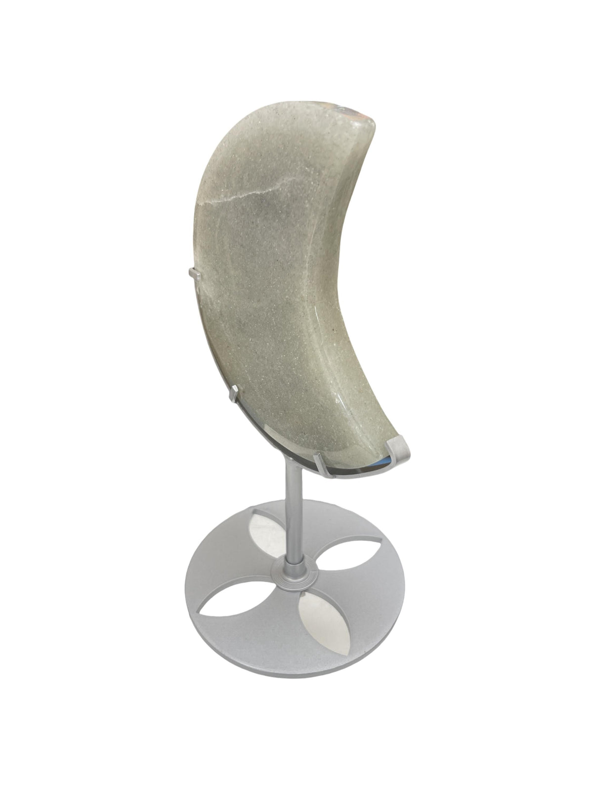 Silver Aventurine Moon with Mica on Silver Stand: Lunar Decor
