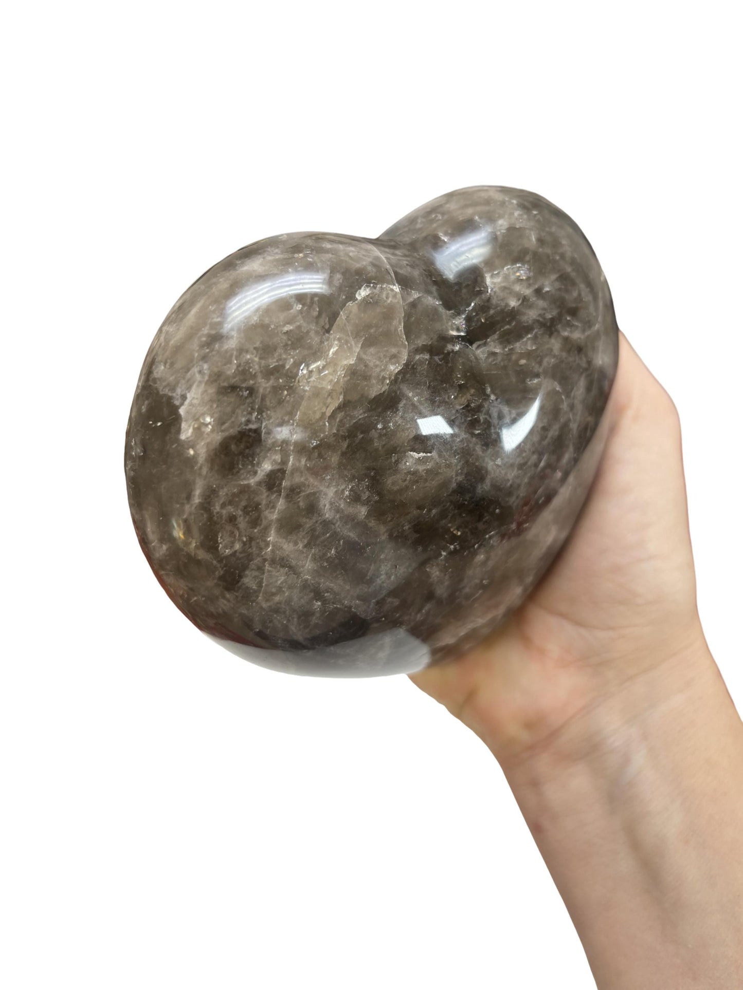 Smokey Quartz Heart Carving: Grounding Crystal Decor, Crystal Hearts