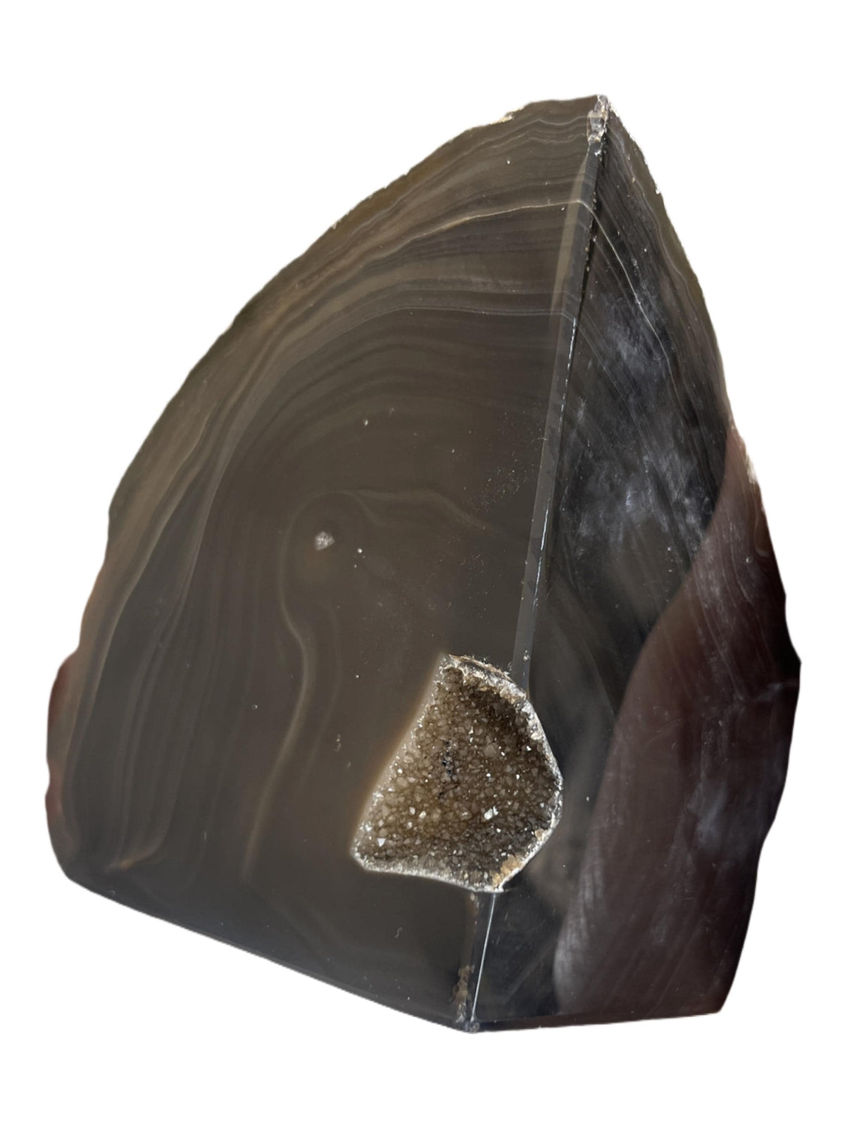 Brown Agate Bookends, Druzy Geode, Library Decor