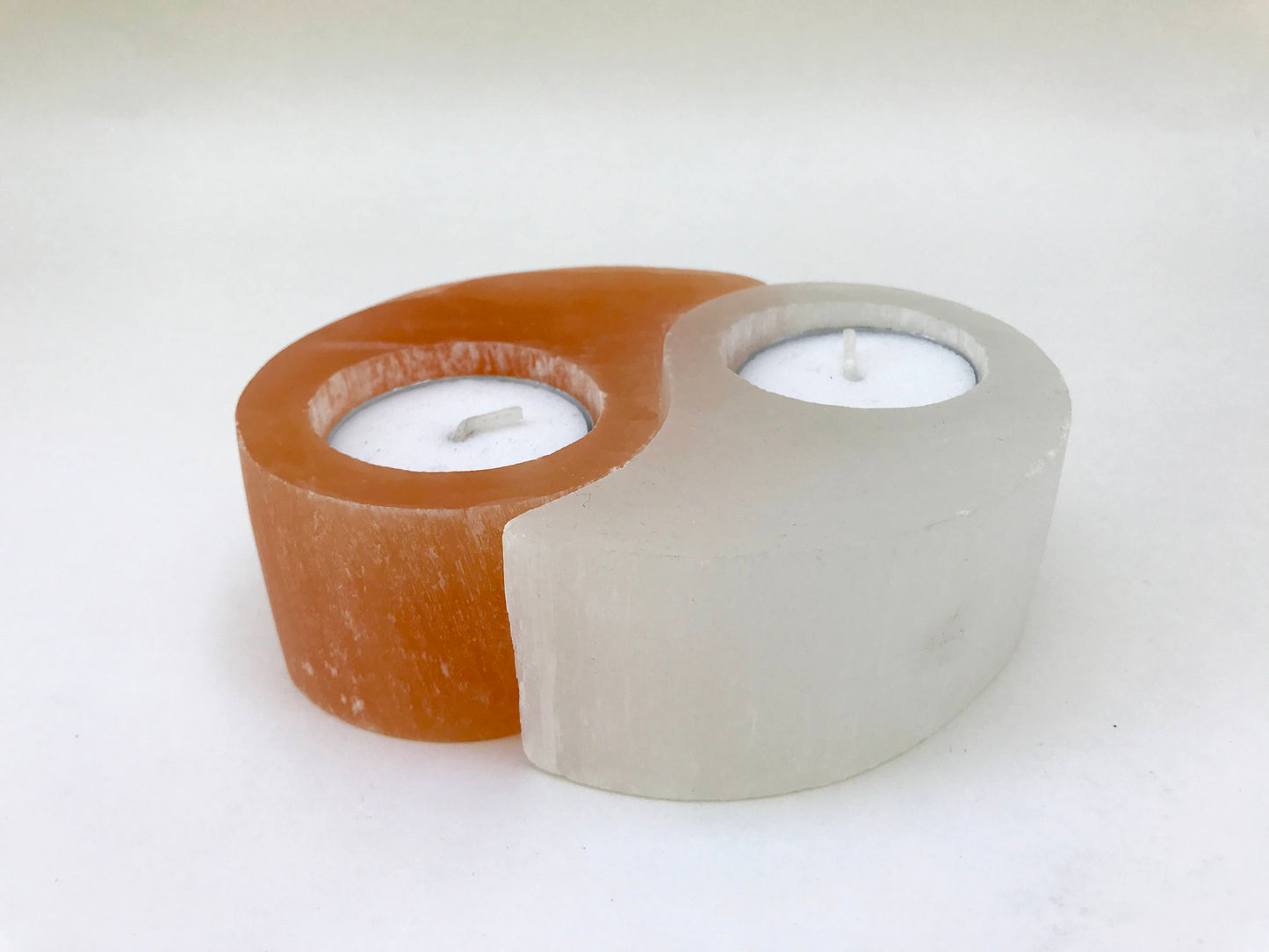 Selenite Yin Yang Candle Holder, Home Decor, Home Accessories, Garden Decor, Healing Crystals, Metaphysics, Feng Shui, Reiki, Balance