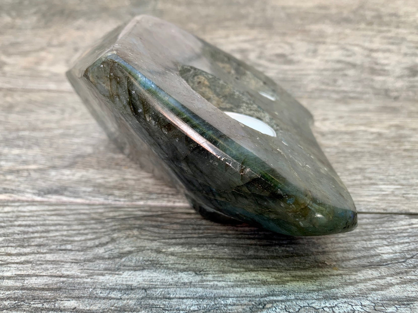 Large Labradorite Double Tea Light Holder, Labradorite Slab, Candle Holder, Home Accessories, Home Decor, Metaphysical, High Vibration