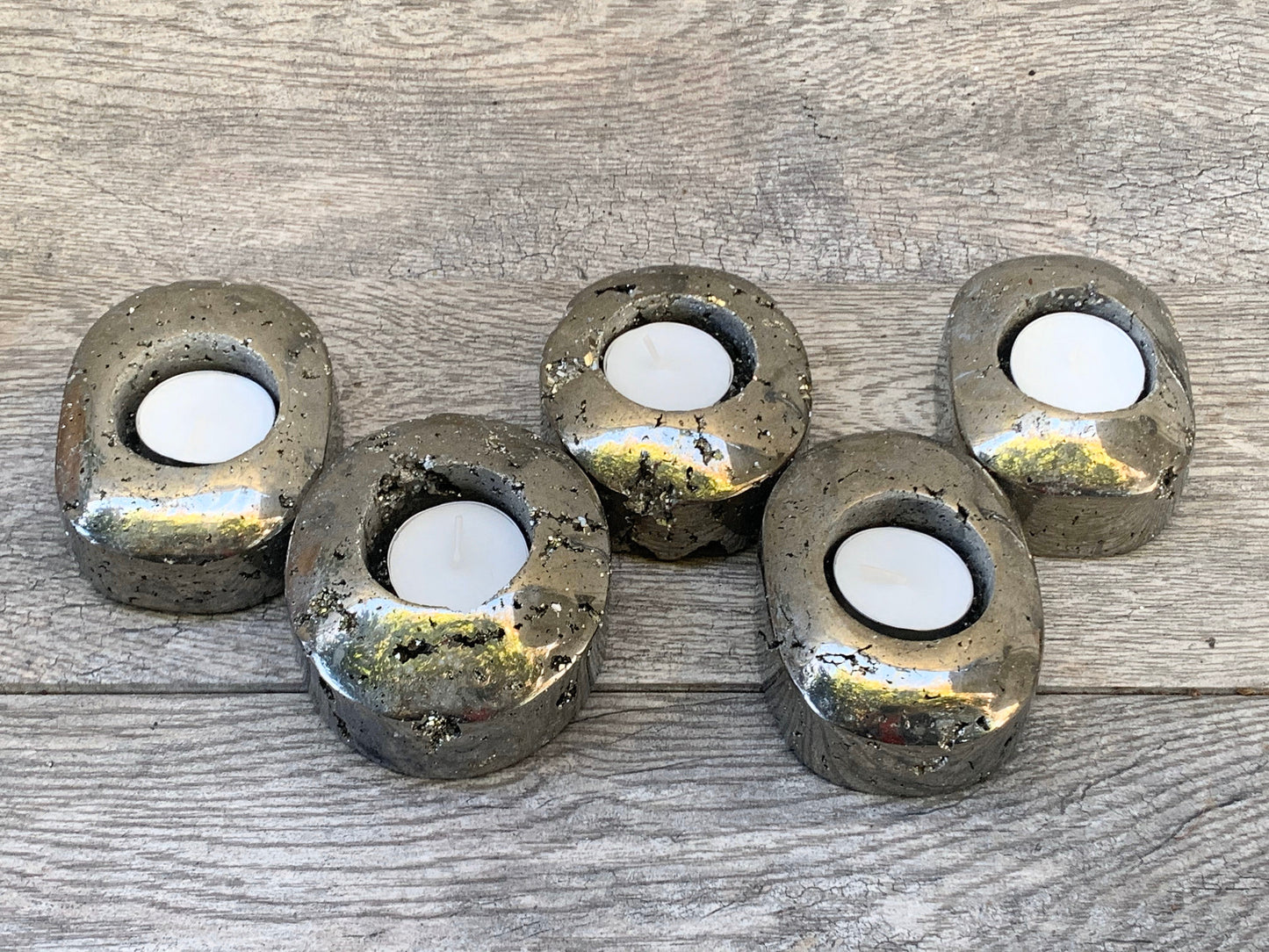 Pyrite Tea Light Holder, Raw Pyrite Candleholder, Oval Candleholder, Pyrite Carving, Home Accessories, Home Decor, Amethyst, Reiki, Chakra,