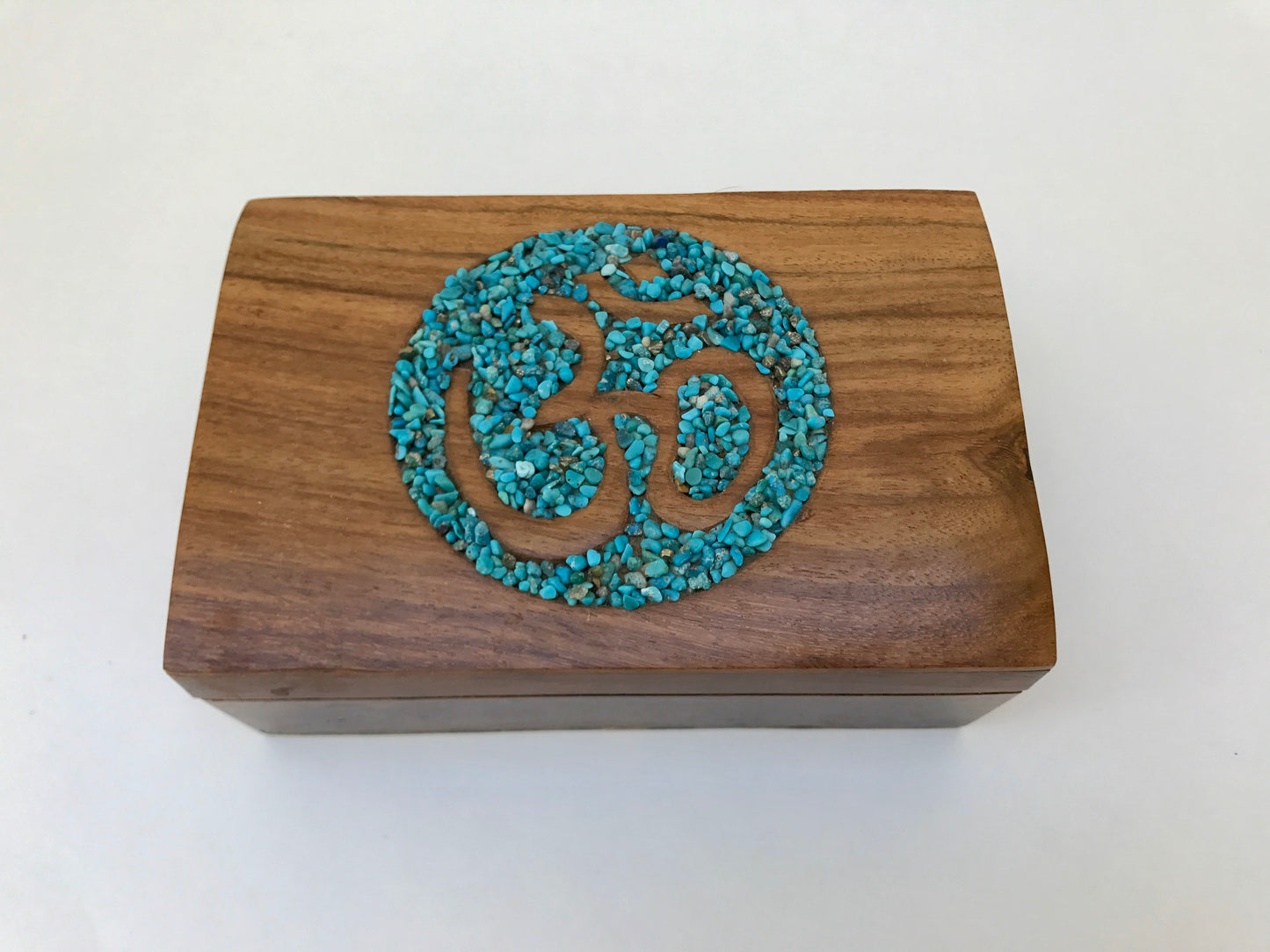 Om Keepsake Wooden Box, Pyrite Om, Turquoise. Aqua Aura, Home Decor, Metaphysical, Home Accessories, Reiki, Om Box, Feng Shui, Crystals