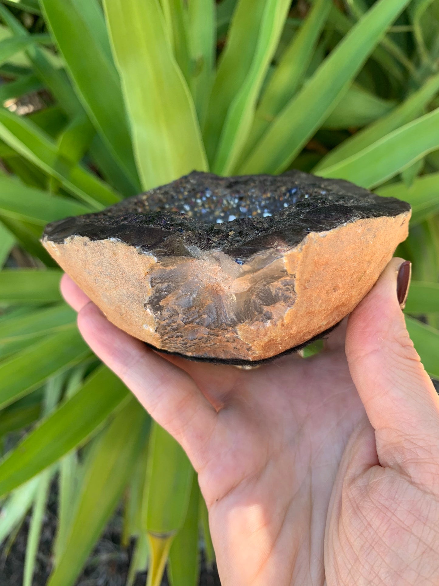 Titanium Aura Candle Holder, Aura Quartz Geode,Home Accessories, Home Decor, Amethyst, Reiki, Chakra, Meditation, Altar