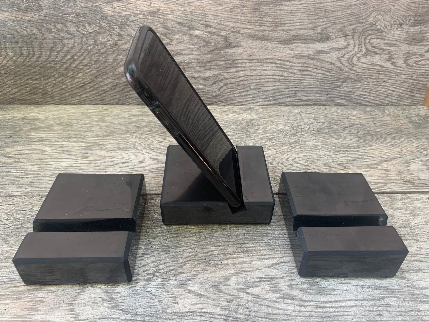 Shungite Cell Phone Holder, Home Decor, Home Accessories, Altar, Spiritual Tools, Sacred Space, Meditation, EMF Protection, Grounding