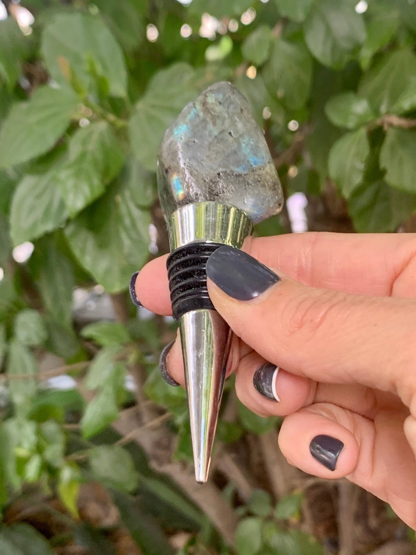Labradorite Wine Stoppers, Labradorite Bottle Stopper, Barware, Home Accessories, Home Decor, Entertaining, Hostess Gift, Bar Accessories
