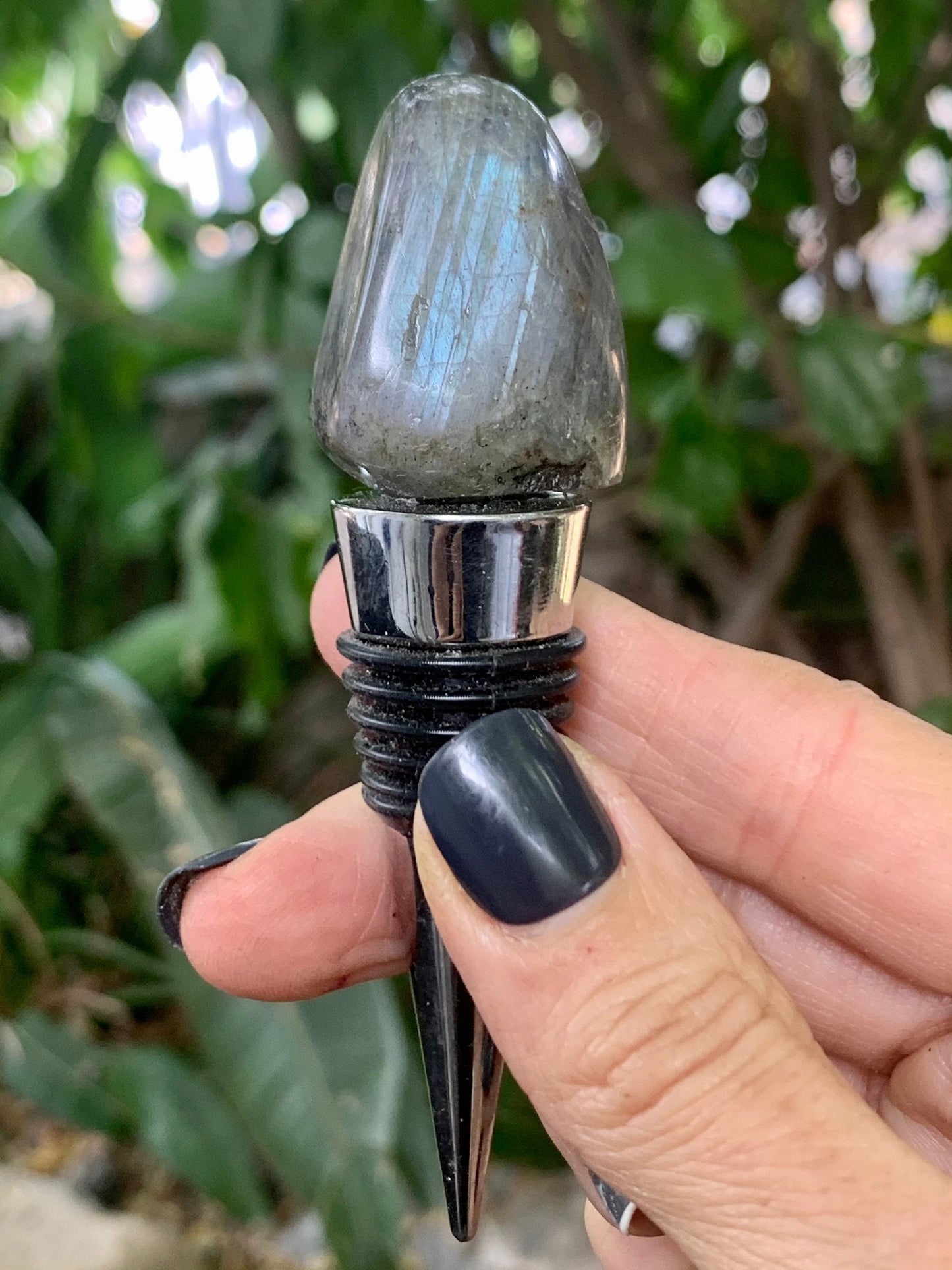 Labradorite Wine Stoppers, Labradorite Bottle Stopper, Barware, Home Accessories, Home Decor, Entertaining, Hostess Gift, Bar Accessories