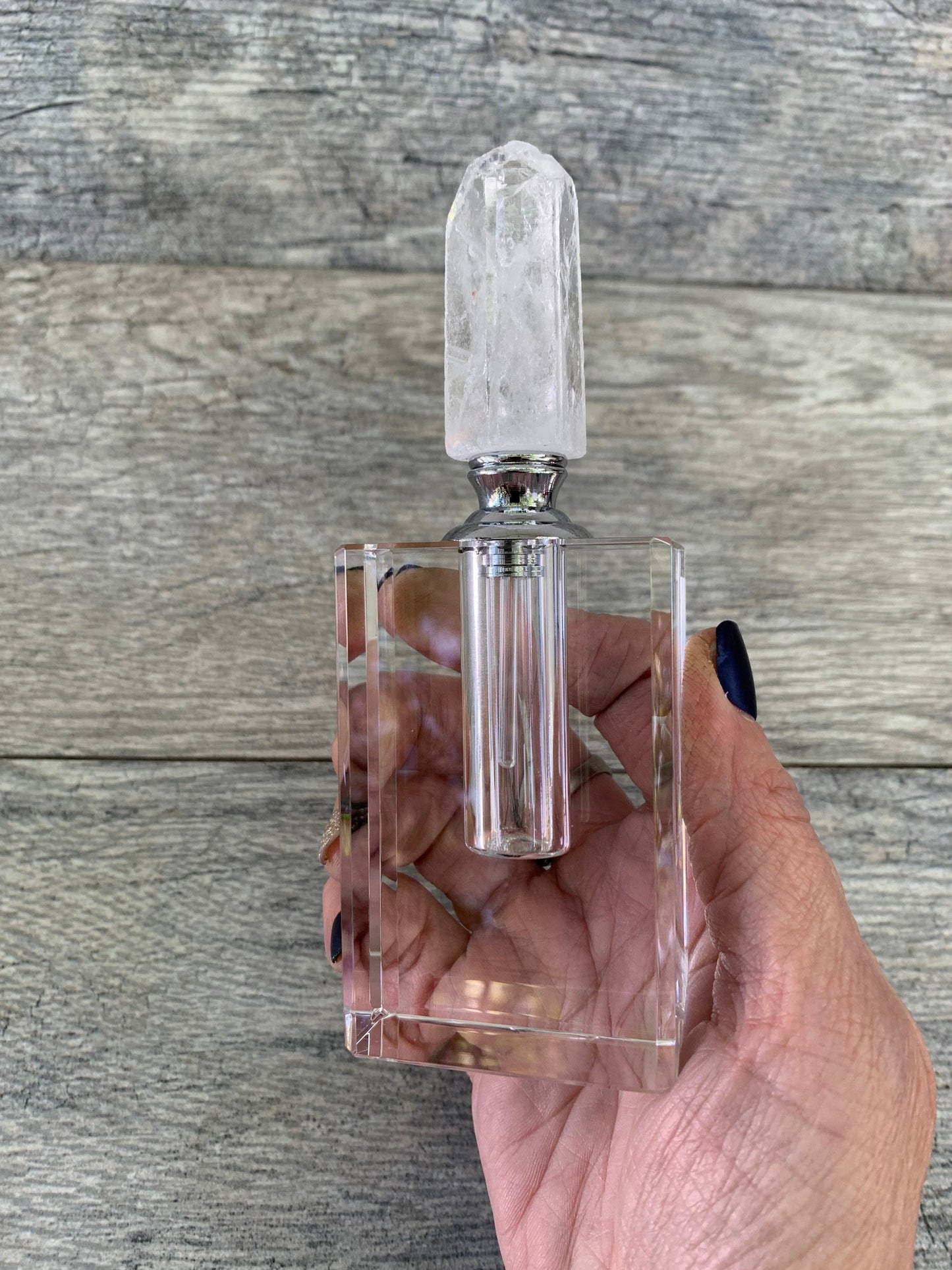 Quartz Crystal Perfume Bottle, Crystal Point Perfume Bottle, Decorative Bottles, Perfume Accessories, Essential Oils, Rock Crystal