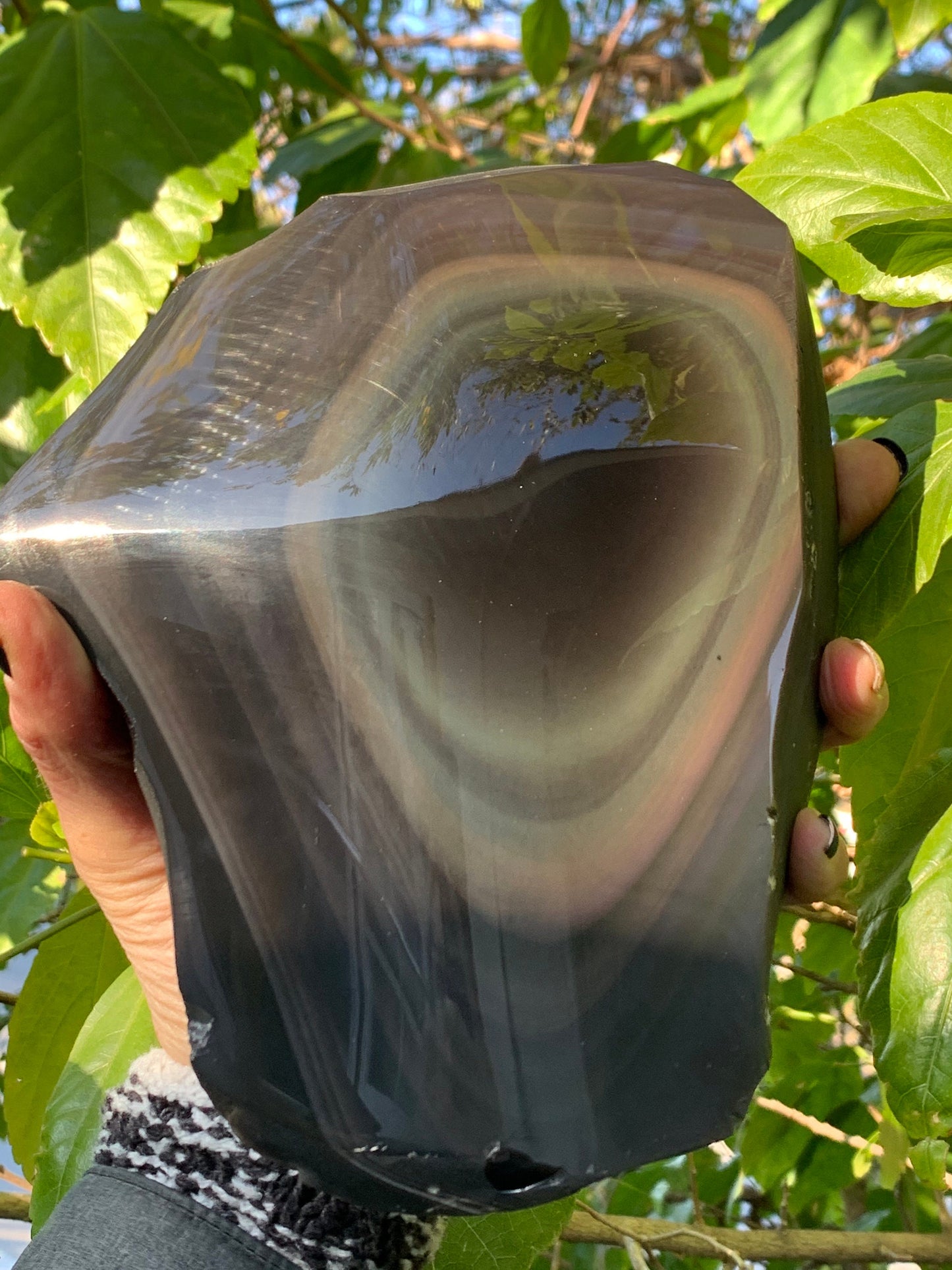 XL Rainbow Obsidian, Large Rainbow Obsidian Carvings Polished Obsidian, Raw Obsidian, Home Decor, Meditation, Altar, Protection