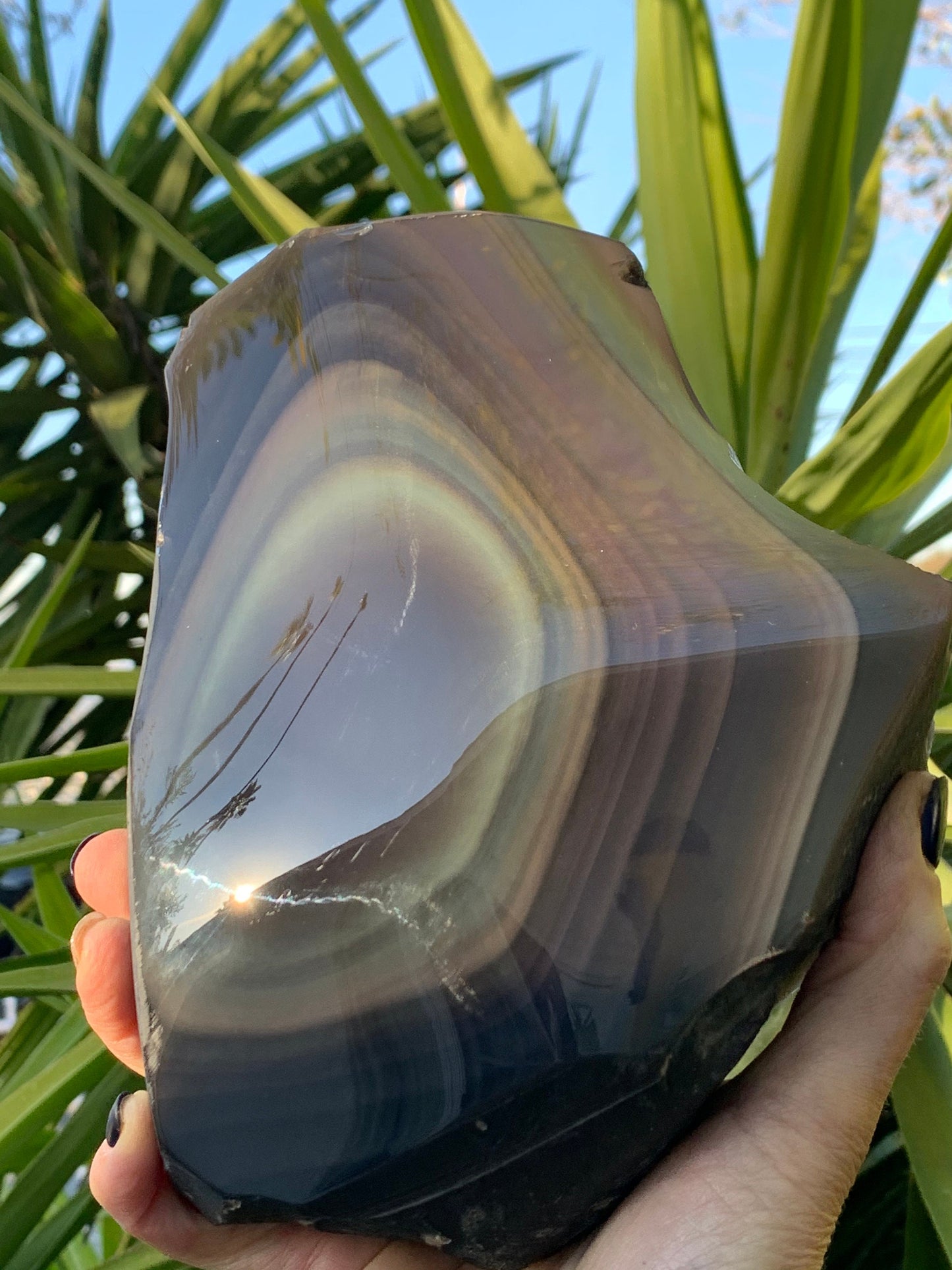 XL Rainbow Obsidian, Large Rainbow Obsidian Carvings Polished Obsidian, Raw Obsidian, Home Decor, Meditation, Altar, Protection