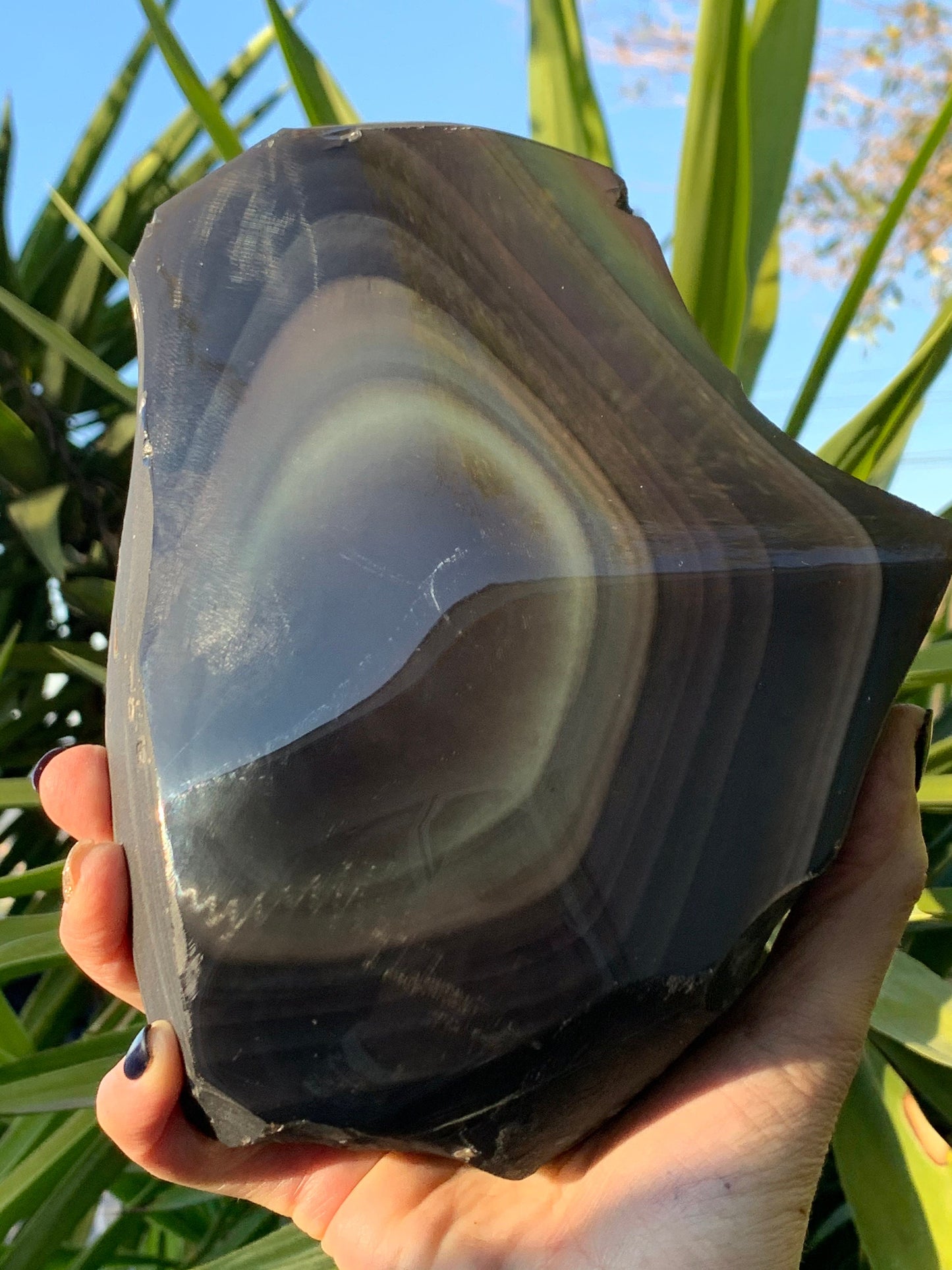XL Rainbow Obsidian, Large Rainbow Obsidian Carvings Polished Obsidian, Raw Obsidian, Home Decor, Meditation, Altar, Protection