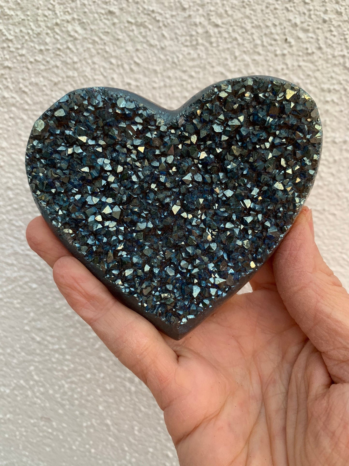 Titanium Aura Amethyst Heart, Rainbow Aura Quartz, Home Decor, Druzy Aura Heart, Cobalt Aura, Home Accessories, Aura Crystals, Aura Quartz