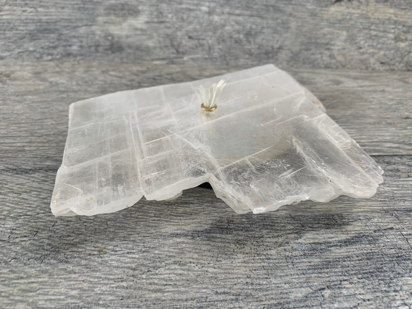 Selenite Rock Candle, Selenite, Oil Lamp, Crystal, Candle, Rock Candle, Selenite Candle, Crystal Shop, Canyon Crystals, Unique home decor