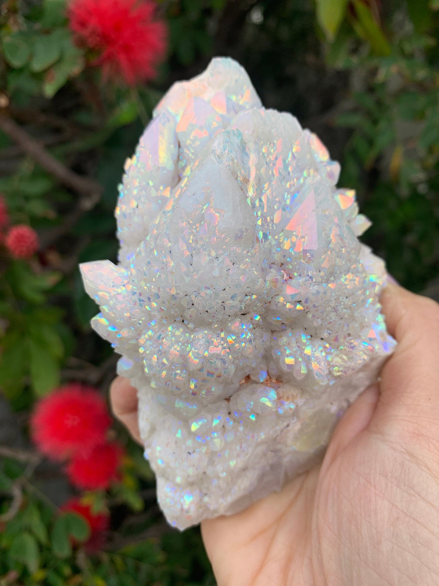 Angel Aura Madagascar Quartz ,  Aura Quartz Cluster, Home Accessories, Home Decor, Aura Crystals, Reiki