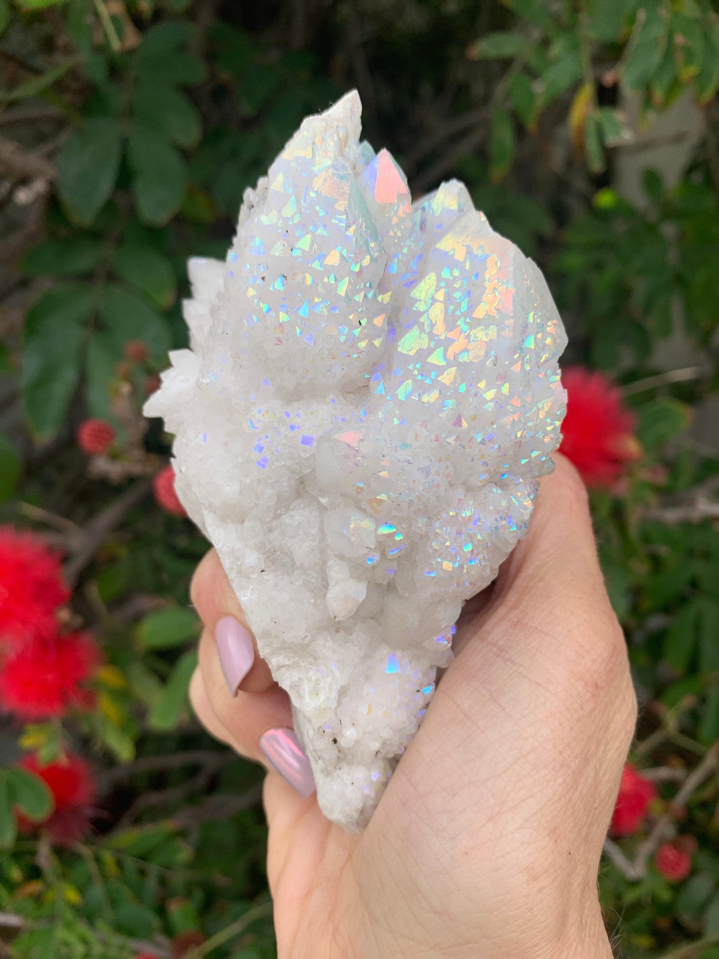 Angel Aura Madagascar Quartz ,  Aura Quartz Cluster, Home Accessories, Home Decor, Aura Crystals, Reiki
