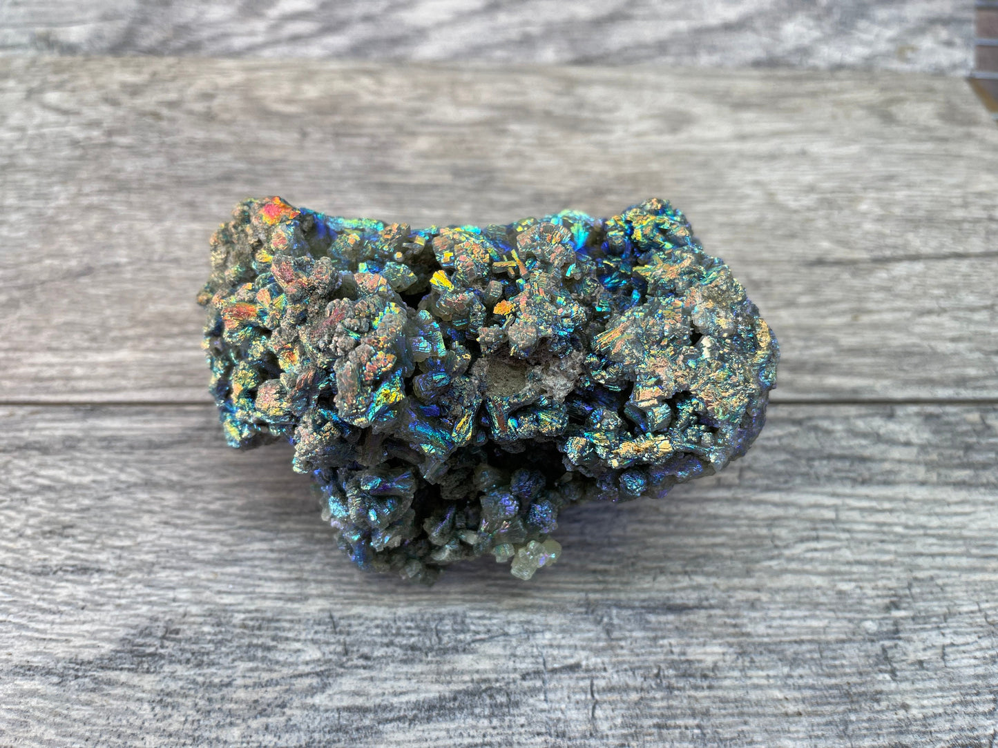 Large Aura Prehnite Cluster, Angel Aura, Aura Crystals, Aura Quartz, Rainbow Aura, Spiritual Tools, Rocks and Geodes, Custom Aura
