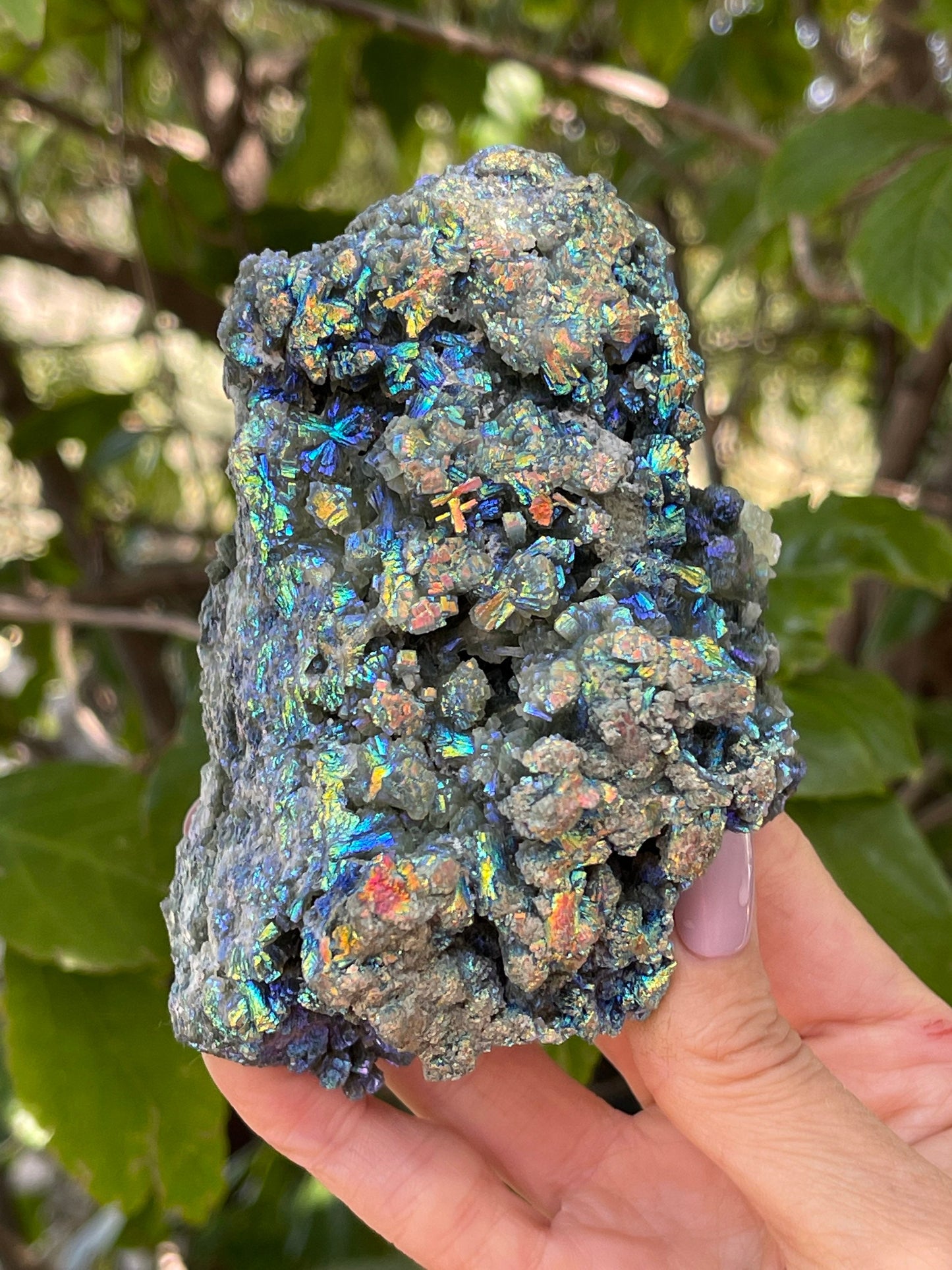 Large Aura Prehnite Cluster, Angel Aura, Aura Crystals, Aura Quartz, Rainbow Aura, Spiritual Tools, Rocks and Geodes, Custom Aura