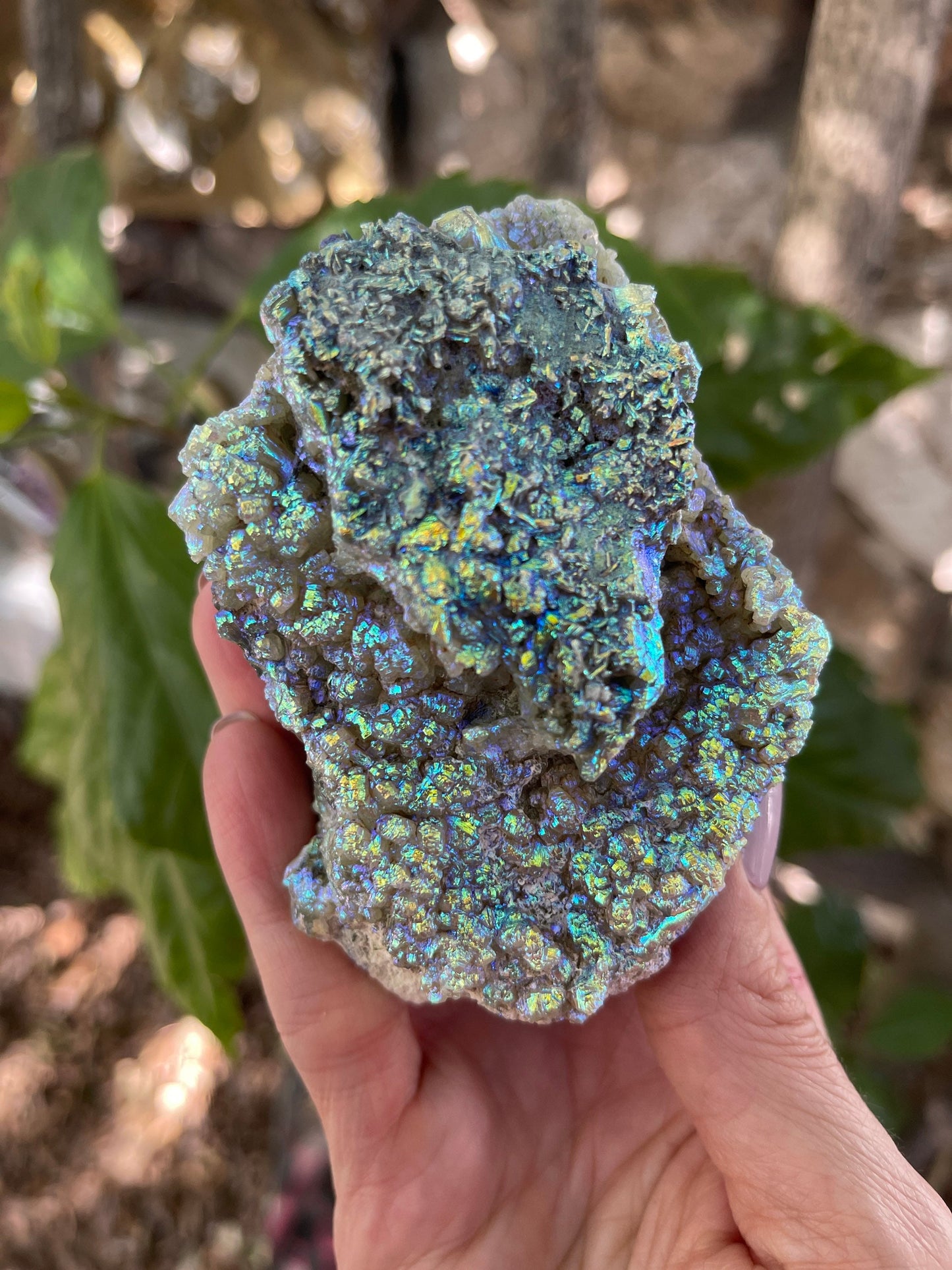 Aura Prehnite Cluster, Angel Aura, Aura Crystals, Aura Quartz, Rainbow Aura, Spiritual Tools, Rocks and Geodes, Custom Aura