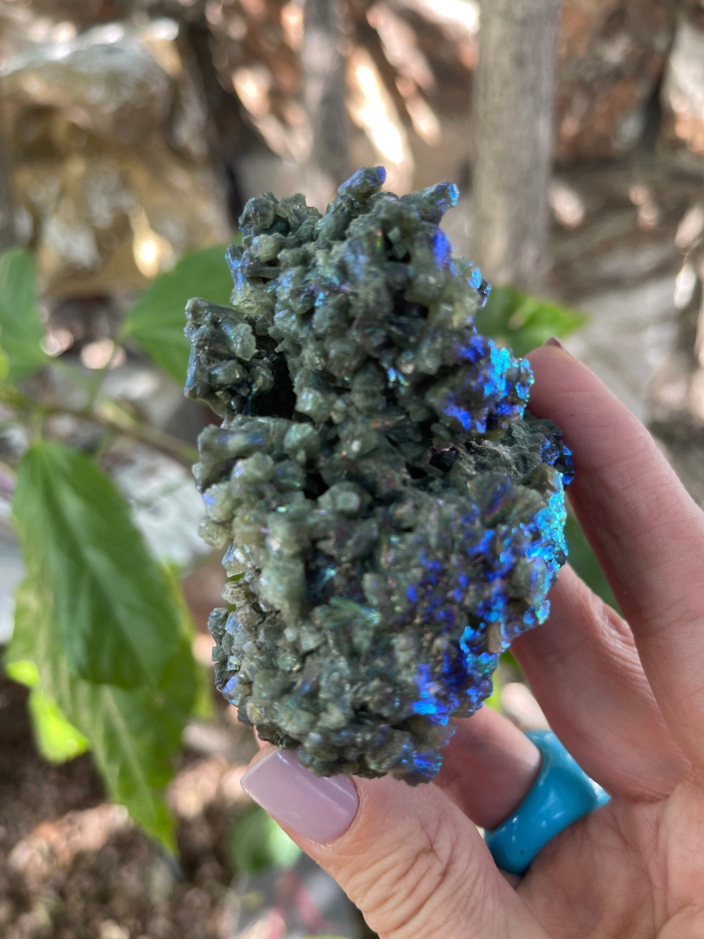 Large Aura Prehnite Cluster, Angel Aura, Aura Crystals, Aura Quartz, Rainbow Aura, Spiritual Tools, Rocks and Geodes, Custom Aura