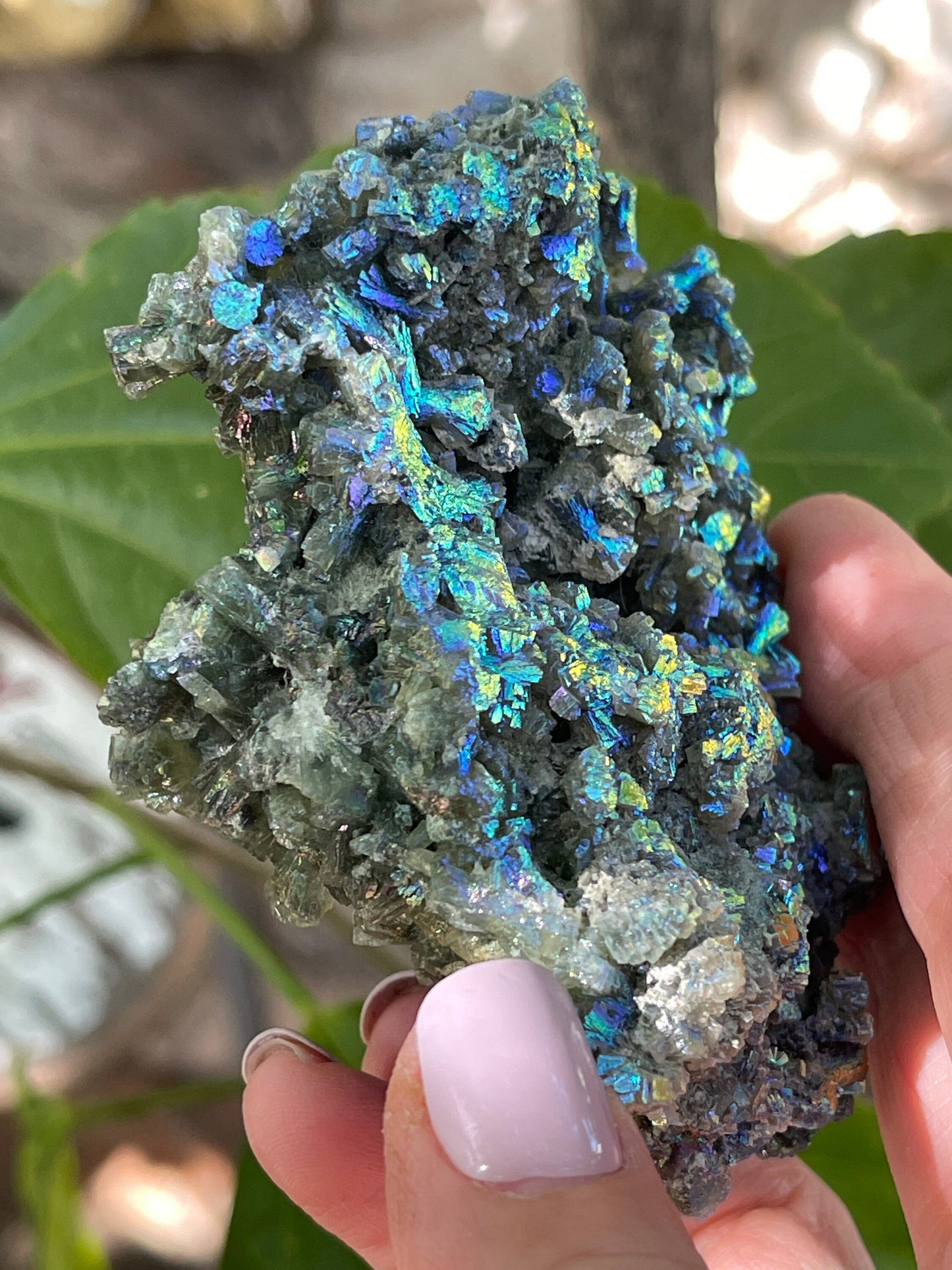 Large Aura Prehnite Cluster, Angel Aura, Aura Crystals, Aura Quartz, Rainbow Aura, Spiritual Tools, Rocks and Geodes, Custom Aura