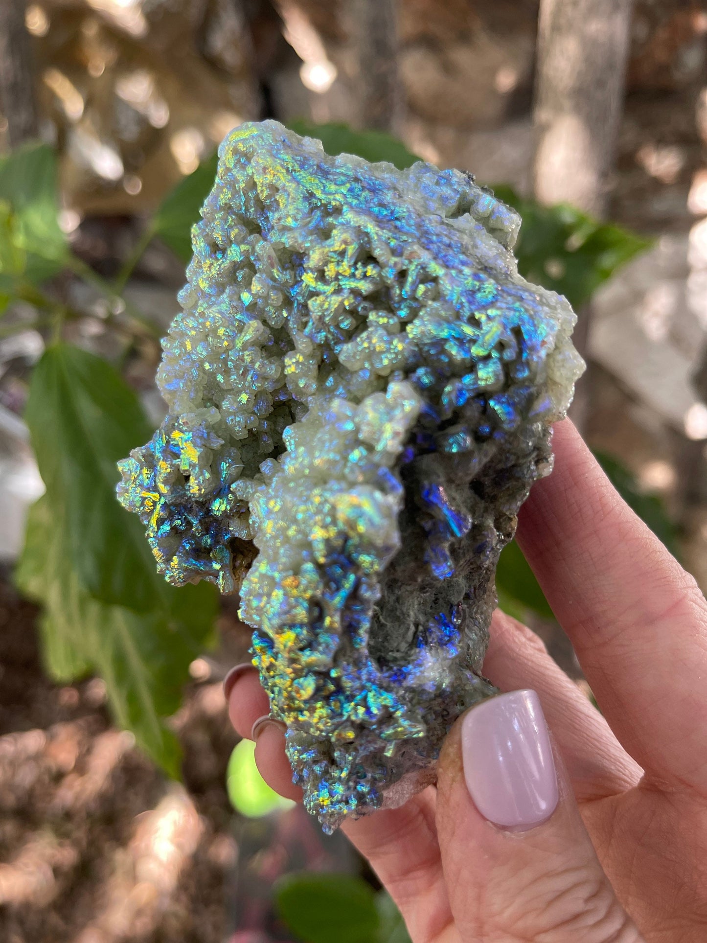 Aura Prehnite Cluster, Angel Aura, Aura Crystals, Aura Quartz, Rainbow Aura, Spiritual Tools, Rocks and Geodes, Custom Aura