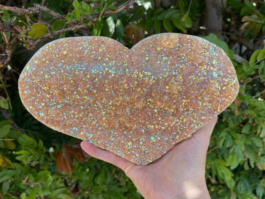 XL Citrine Heart, Angel Aura Citrine Hearts, Huge Citrine Heart, Home Decor, Abundance, Meditation, Reiki, Home Accessories Feng Shui, Altar