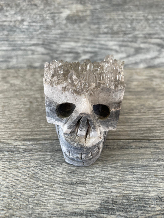 Quartz Cluster Skull, Quartz Skull, Skull, Crystal Skulls, Crystal Cluster, Home Decor, Altar, Skull Carvings, Reiki