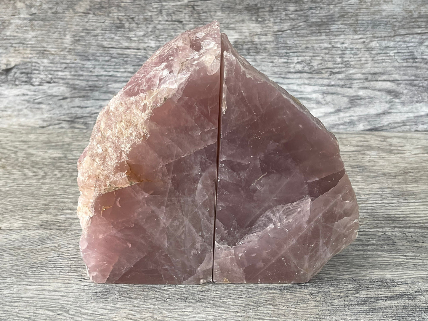 Rose Quartz Bookends,Gemstone Bookends, Raw Rose Quartz, Home Accessories, Home Decor, Reiki, Library, Crystal Shop