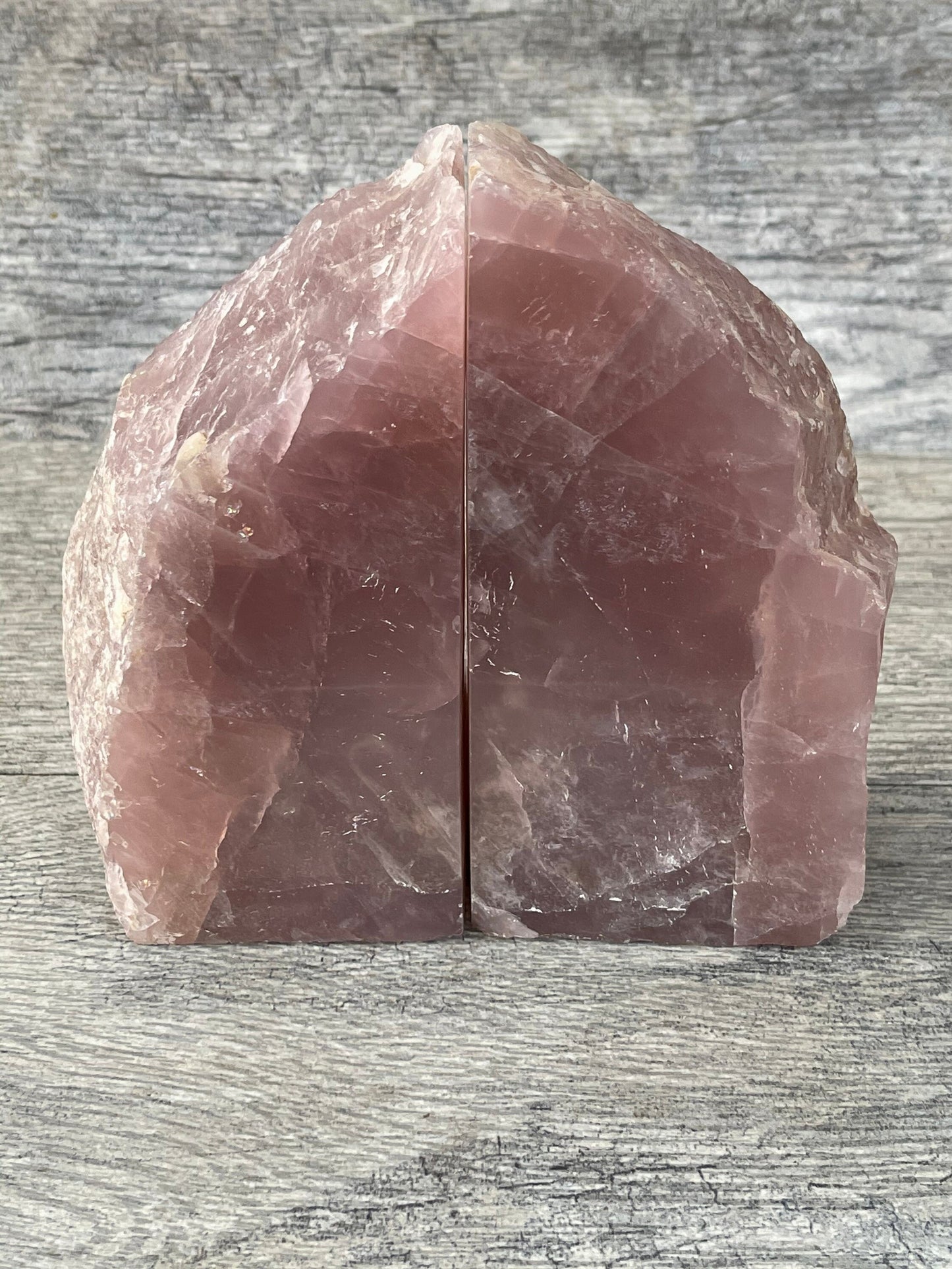 Rose Quartz Bookends,Gemstone Bookends, Raw Rose Quartz, Home Accessories, Home Decor, Reiki, Library, Crystal Shop