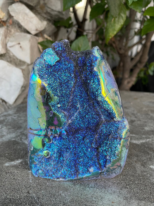 Angel Aura Amethyst Cut base, Druzy Amethyst, Rainbow Aura, Mermaid, Home Accessories, Home Decor, Aura Crystals, Crystal Shop
