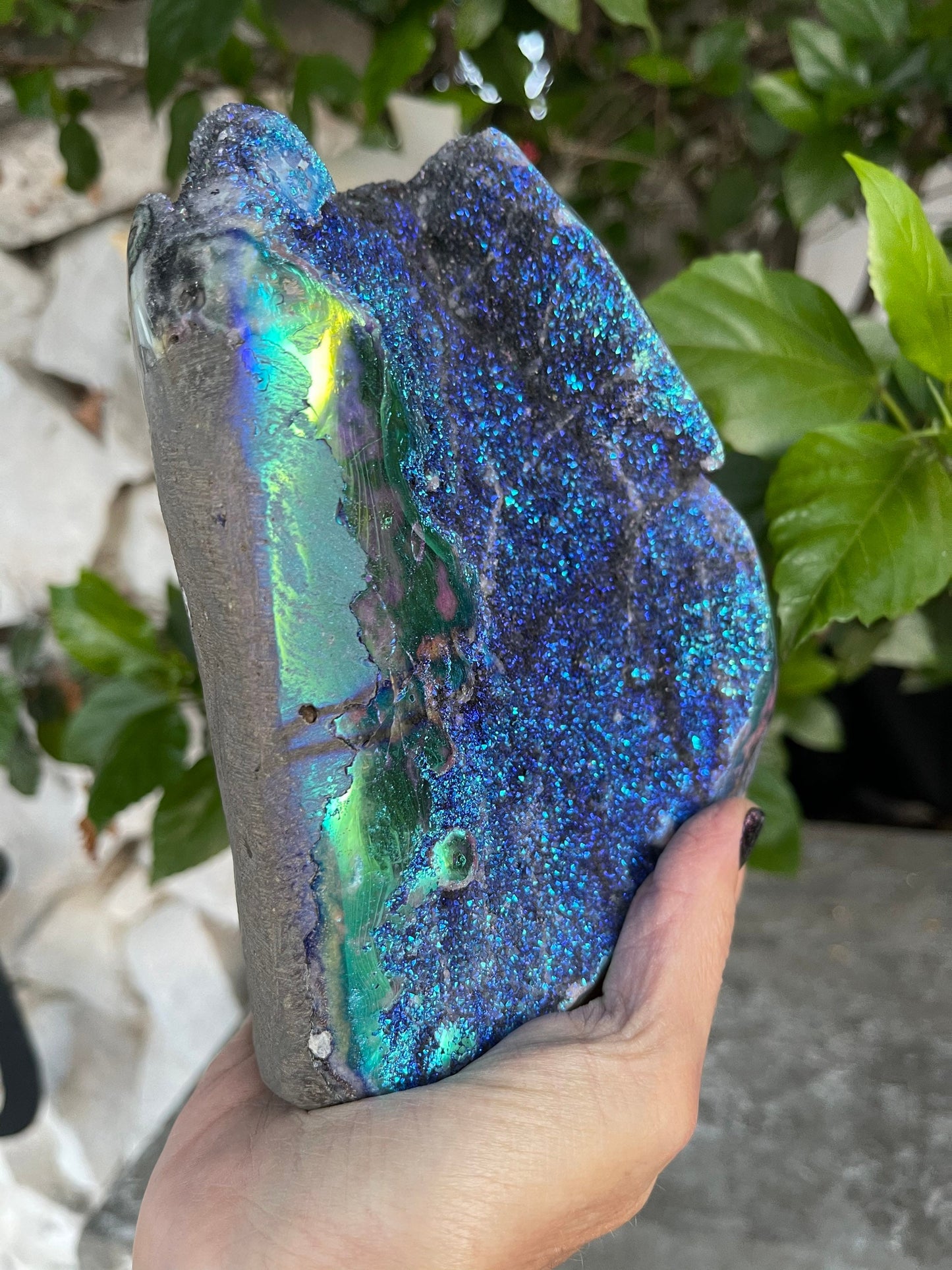 Angel Aura Amethyst Cut base, Druzy Amethyst, Rainbow Aura, Mermaid, Home Accessories, Home Decor, Aura Crystals, Crystal Shop
