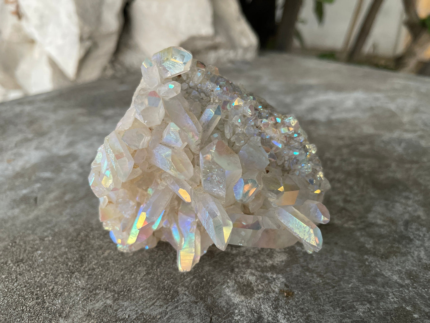 Angel Aura Candle Holder, Aura Quartz Cluster, Home Accessories, Home Decor, Quartz, Reiki, Chakra, Meditation, Altar