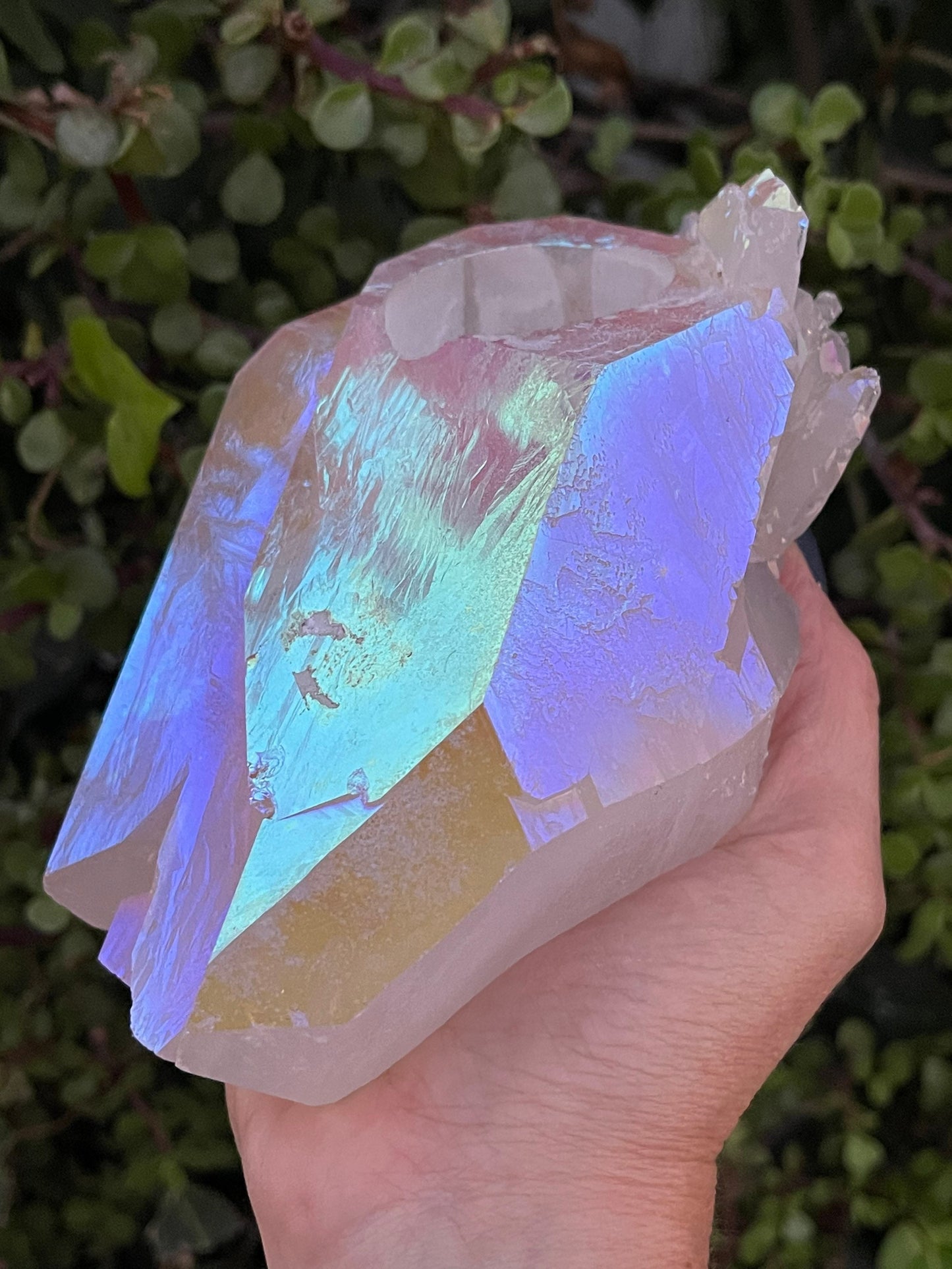 Angel Aura Candle Holder, Aura Quartz Cluster, Home Accessories, Home Decor, Quartz, Reiki, Air Planter, Crystal Art