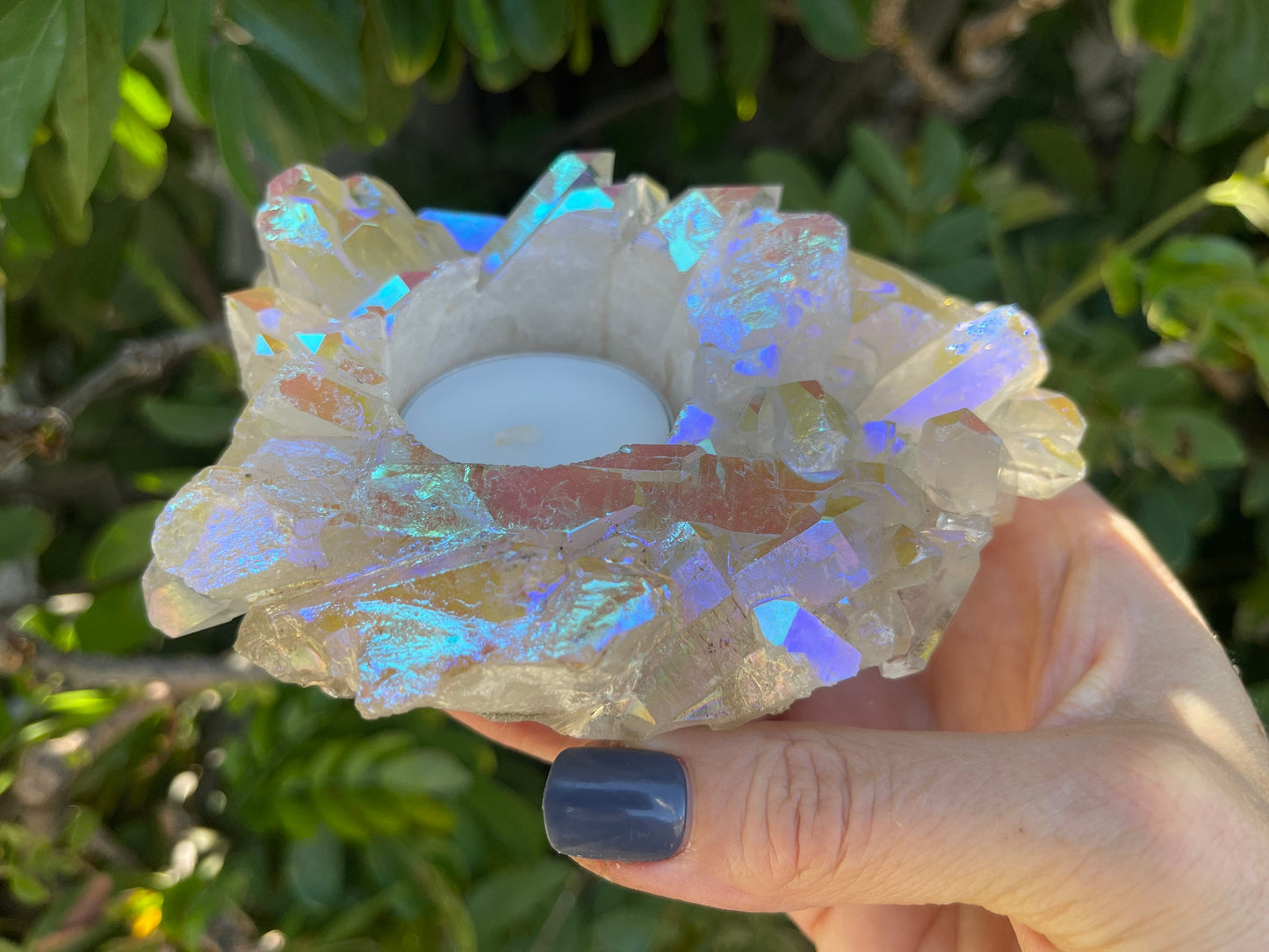 Angel Aura Candle Holder, Air Plants, Aura Quartz Cluster, Home Accessories,Home Decor, Quartz, Reiki, Chakra, Meditation, Altar