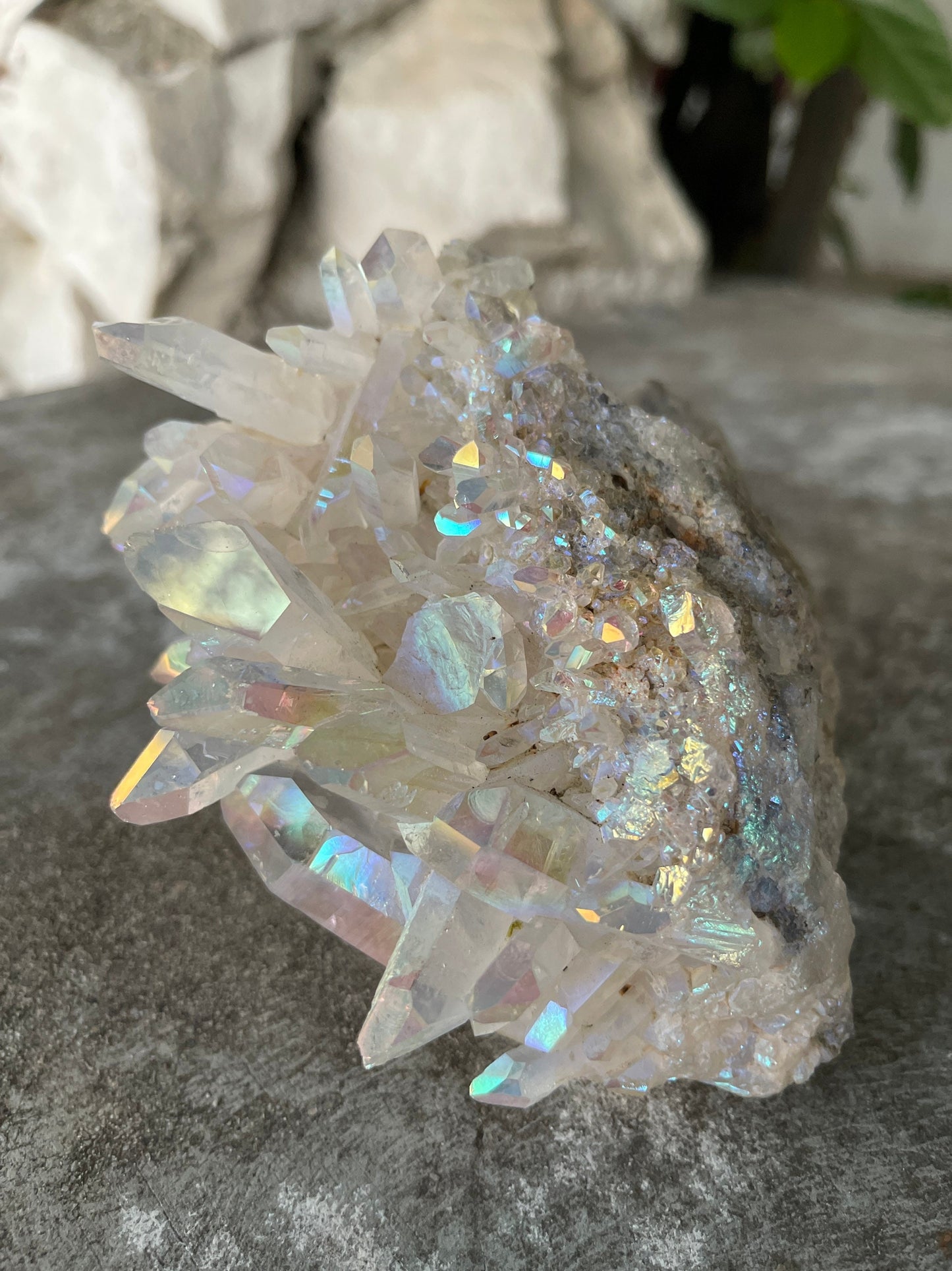 Angel Aura Candle Holder, Aura Quartz Cluster, Home Accessories, Home Decor, Quartz, Reiki, Chakra, Meditation, Altar