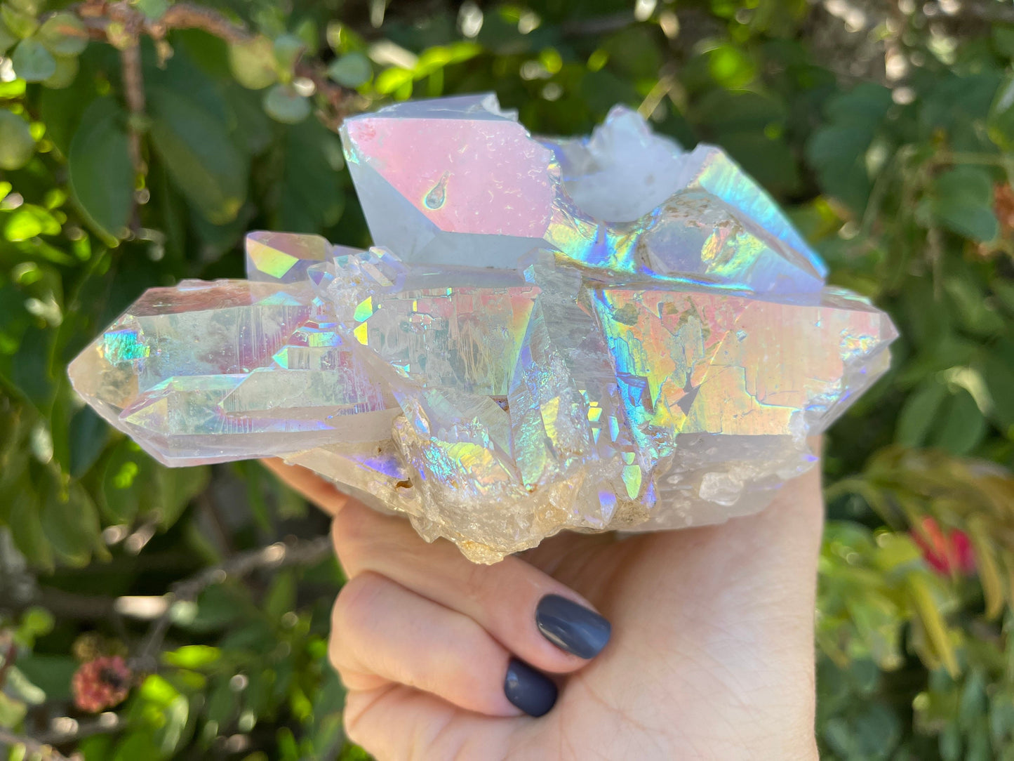 Angel Aura Candle Holder, Aura Quartz Cluster, Home Accessories, Home Decor, Quartz, Reiki, Chakra, Meditation, Altar