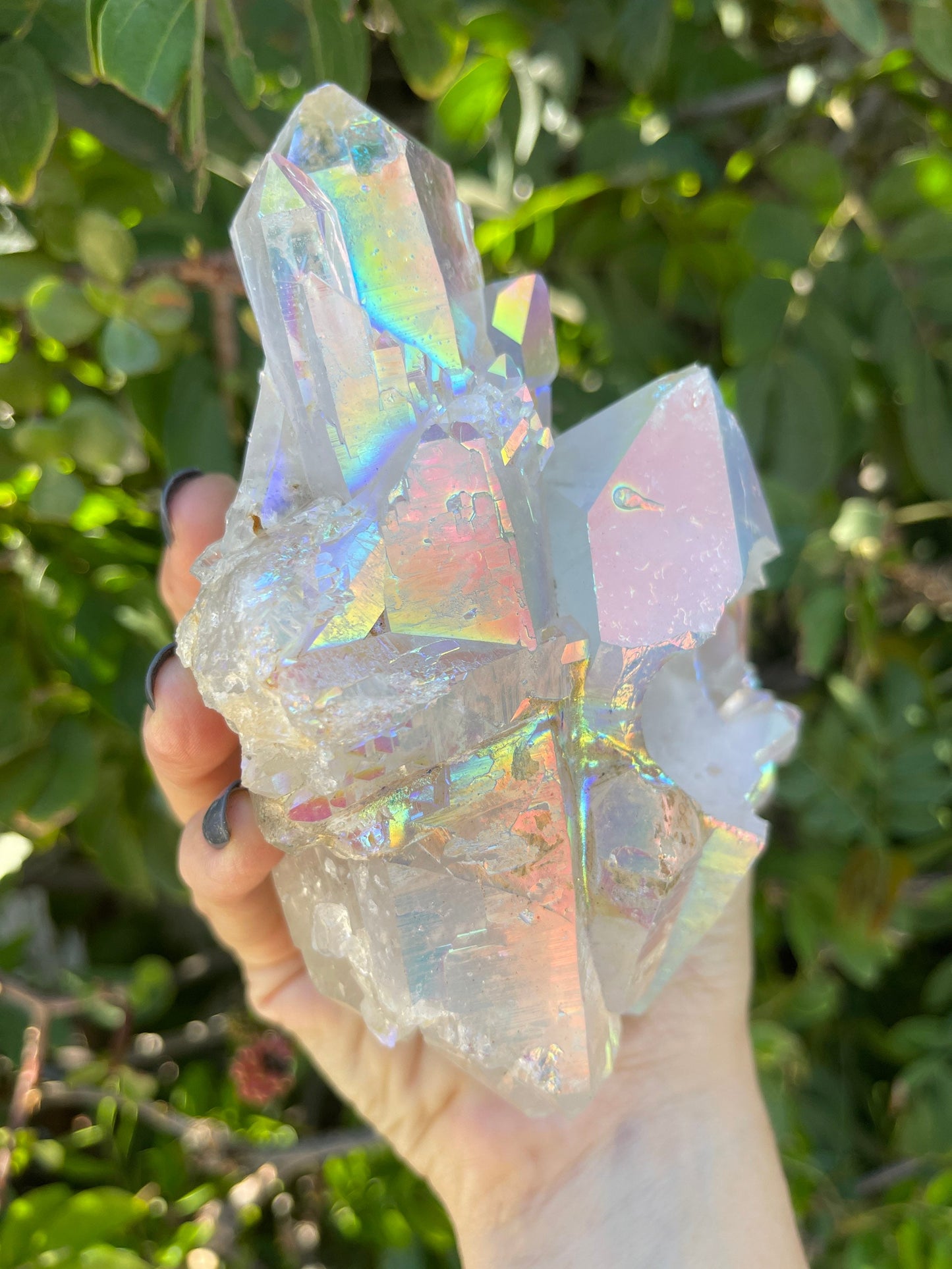 Angel Aura Candle Holder, Aura Quartz Cluster, Home Accessories, Home Decor, Quartz, Reiki, Chakra, Meditation, Altar
