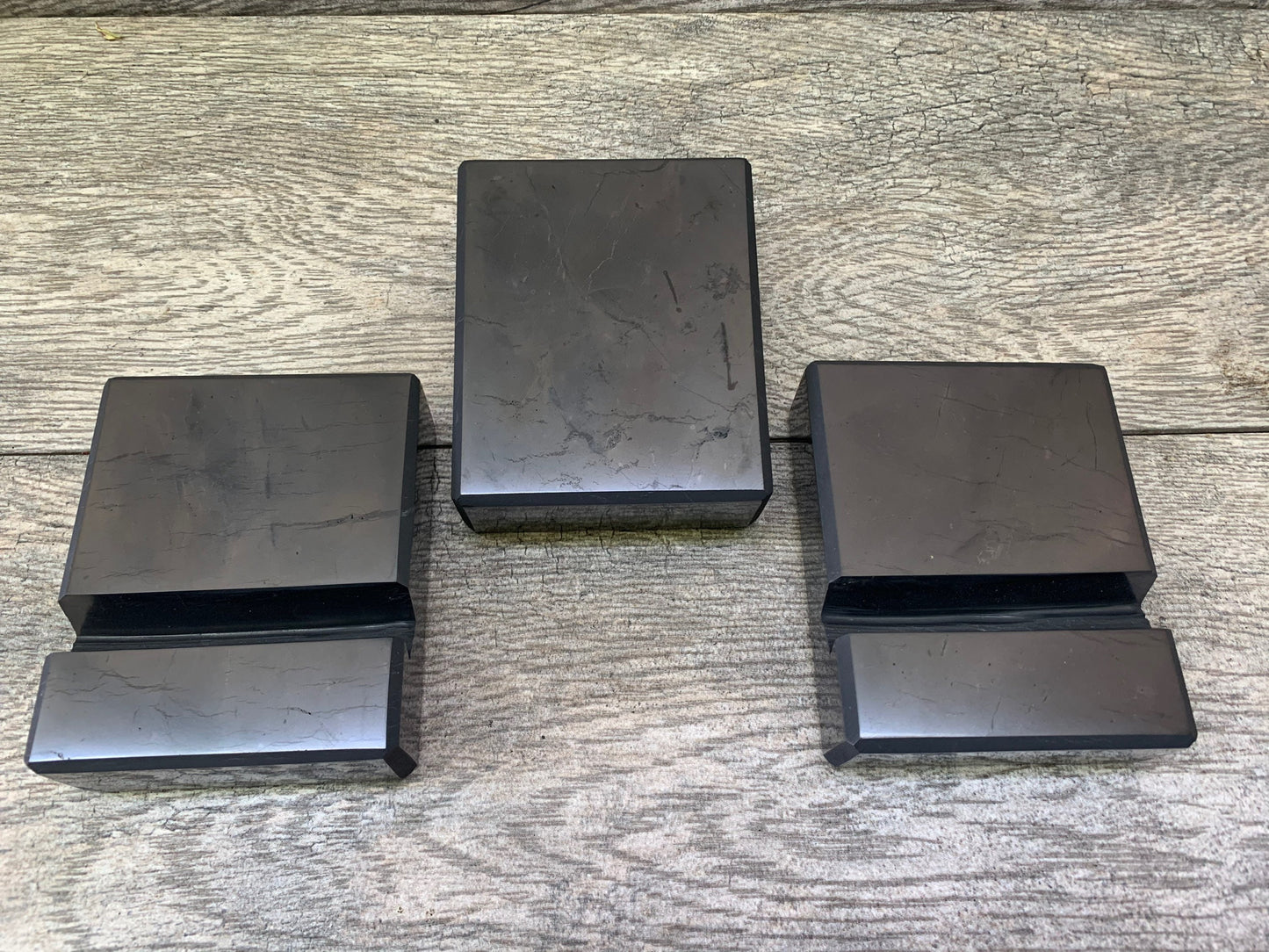 Shungite Cell Phone Holder: EMF Protection, Meditation Altar Decor