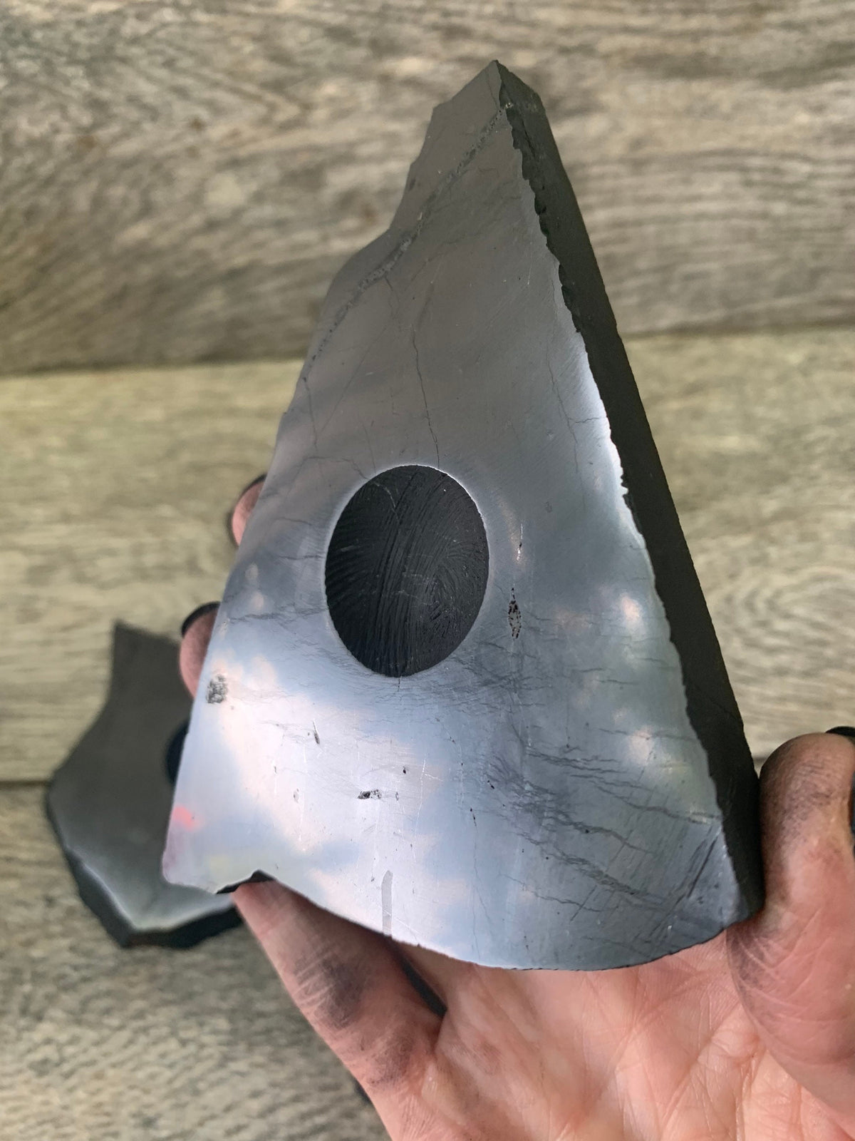 Shungite Sphere Stand, EMF Protection, Grounding Decor