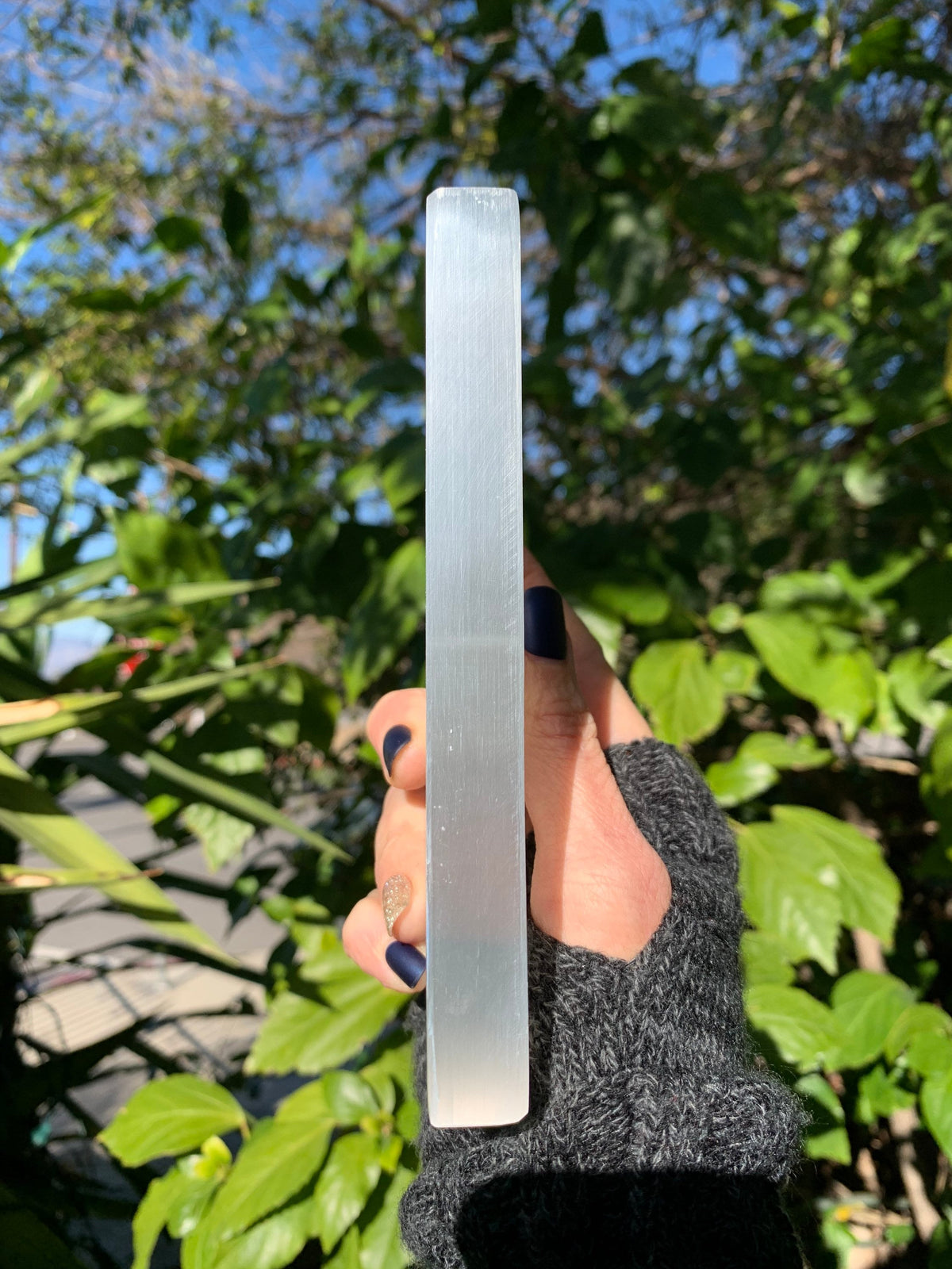 Etched Selenite Charging Plate: Sacred Lotus & Crescent Moon
