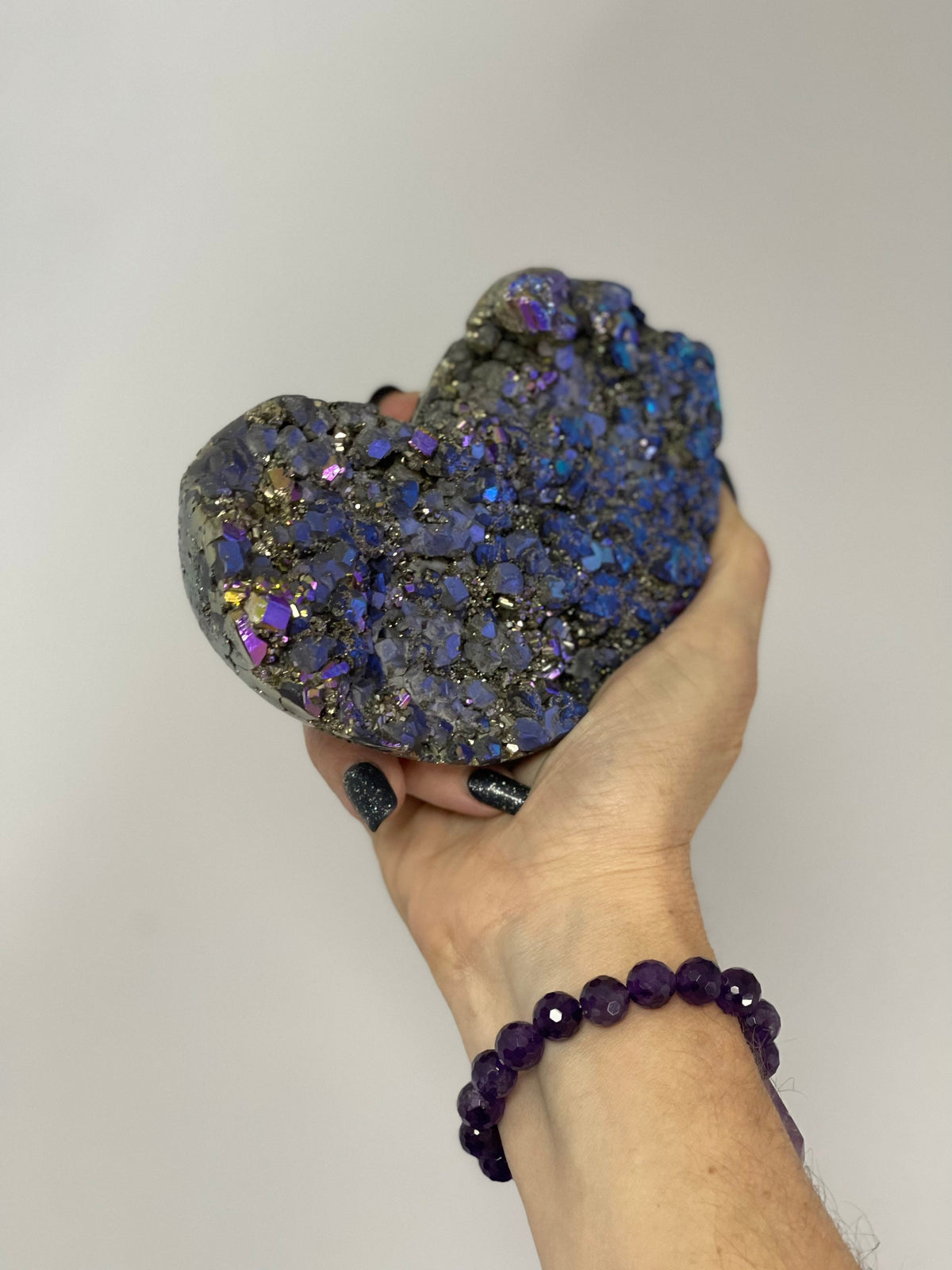 Angel Aura Pyrite Heart on Gold Stand: Luxury Crystal Decor