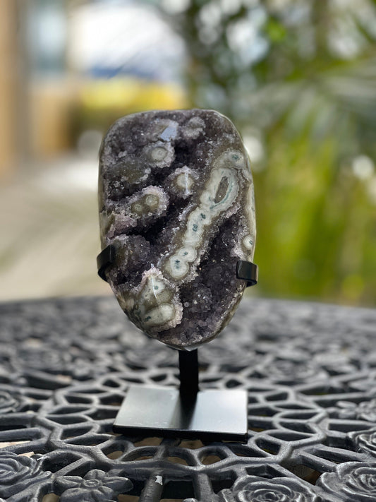 Amethyst Freeform on Stand, AAA Amethyst, Amethyst Stalactite, Statement Crystals,  Home Decor, Crystals, Meditation, Reiki, Altar